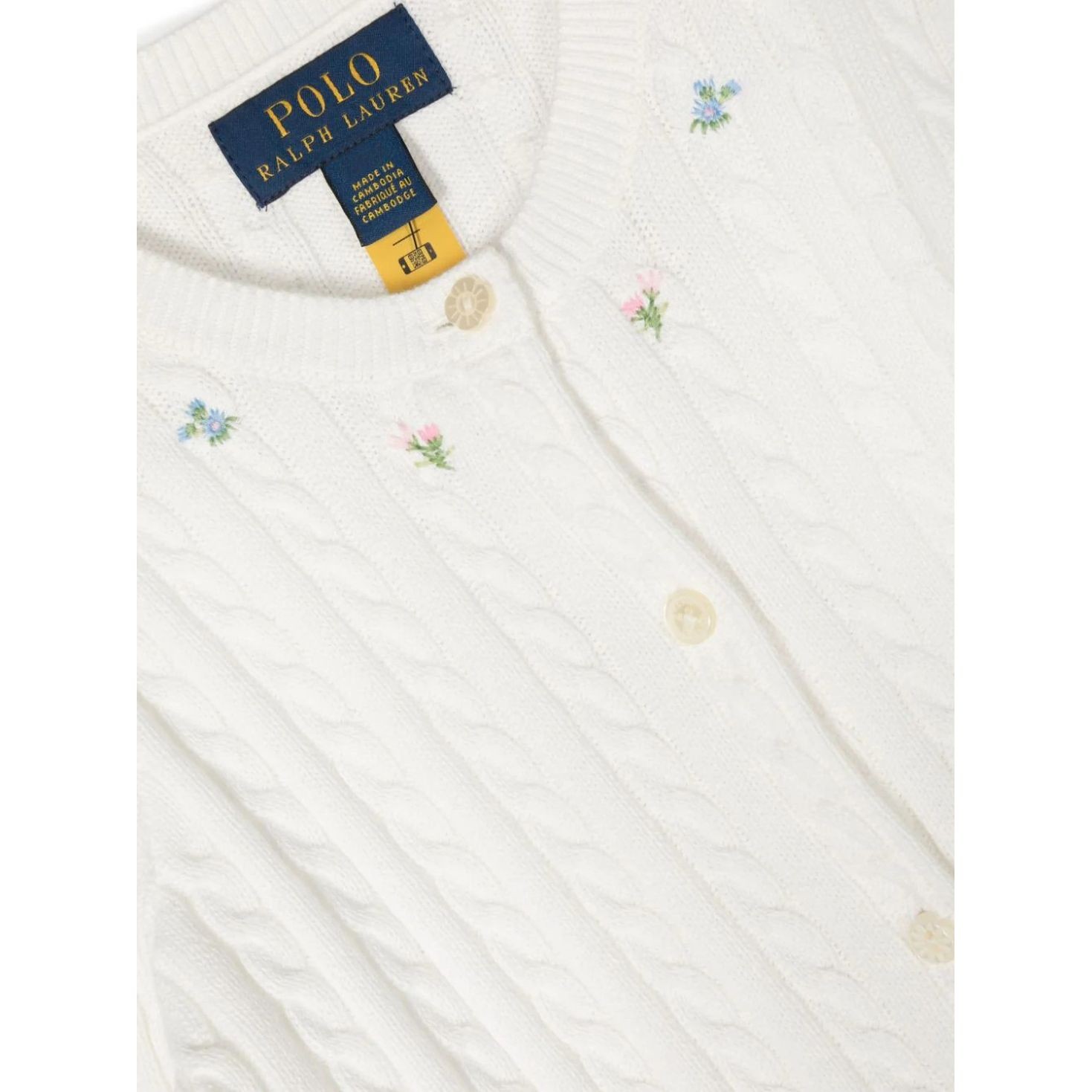 RALPH LAUREN KIDS Kardiganas mergaitėms, Balta, Mini cabel cardigan (2-6x) 3