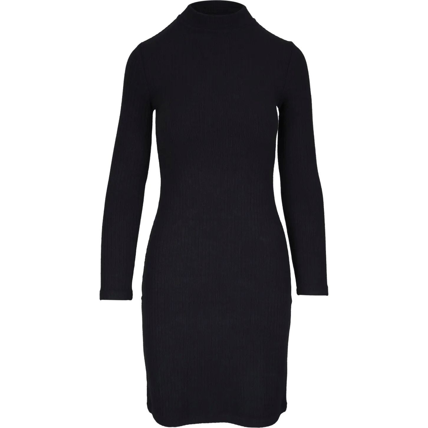 VINCE Mini suknelė moterims, Juoda, Rib l/s short dress 1