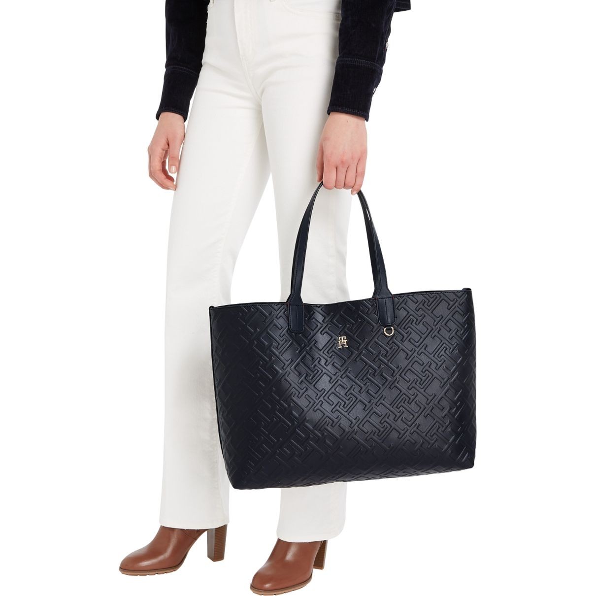 TOMMY HILFIGER Pirkinių krepšys moterims, Mėlyna, Iconic tote mono 5