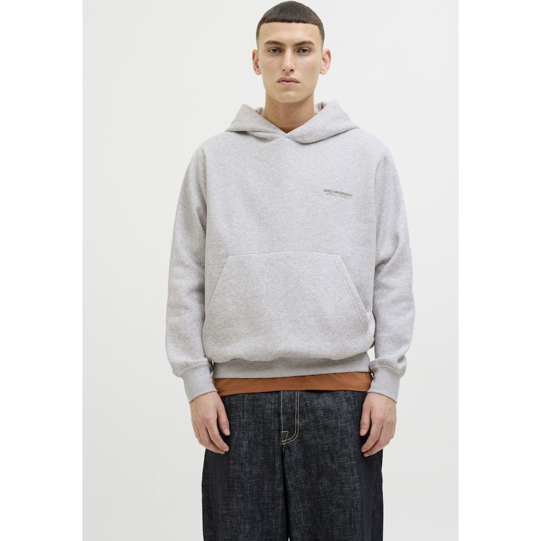 JACK & JONES Džemperis vyrams, Gray, Islington back sweat hood 4