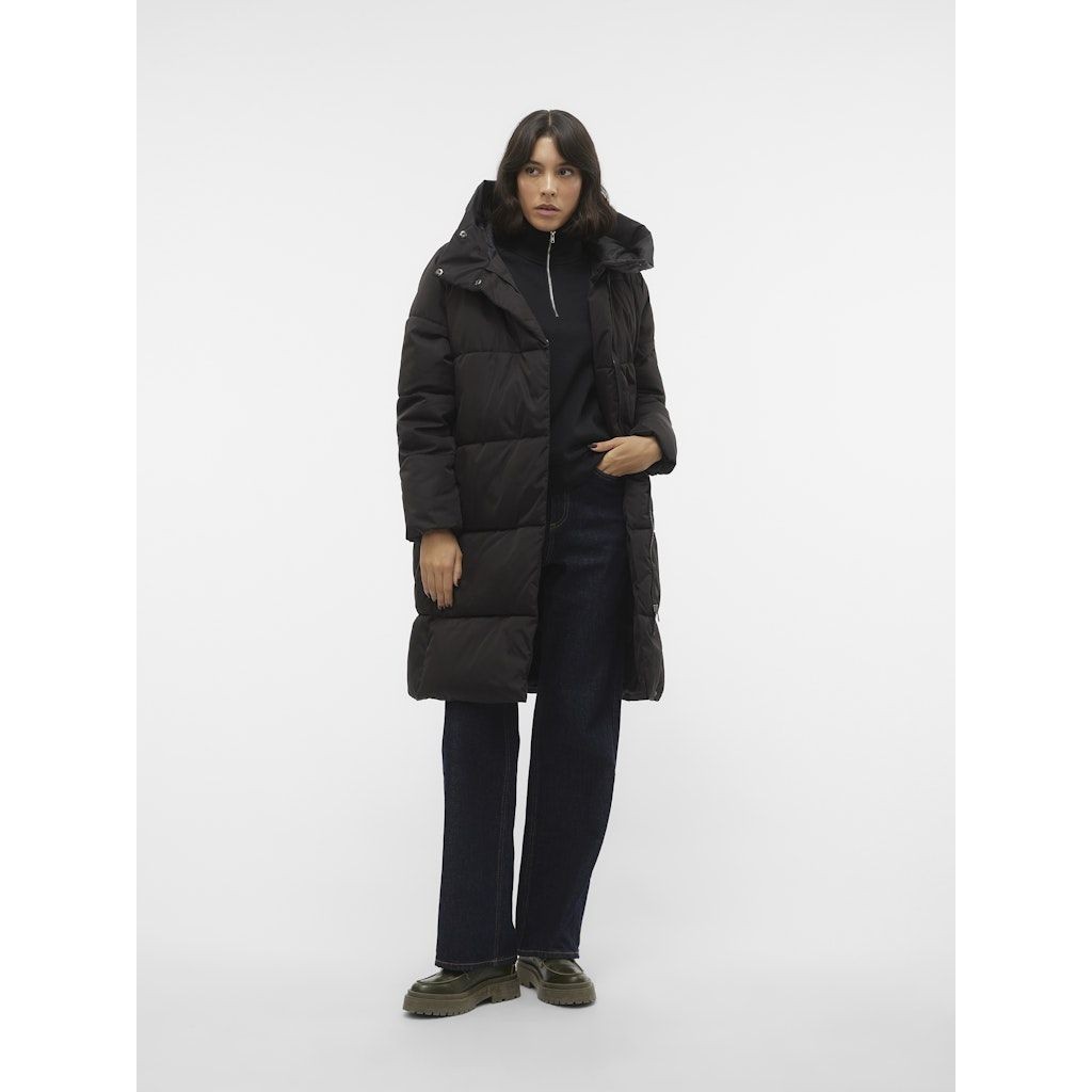 VERO MODA Pūkinis paltas moterims, Juoda, Stella coat 4