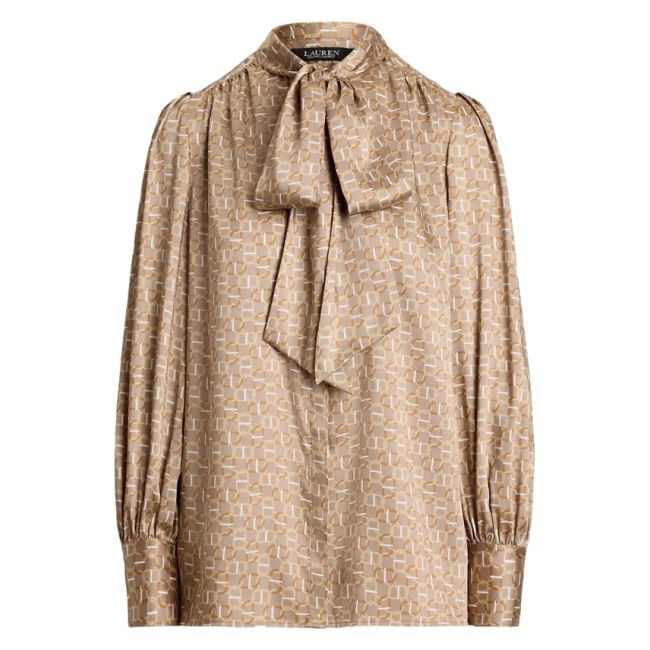 LAUREN RALPH LAUREN Palaidinės moterims, Smėlio, Klaryce long sleeve blouse 1