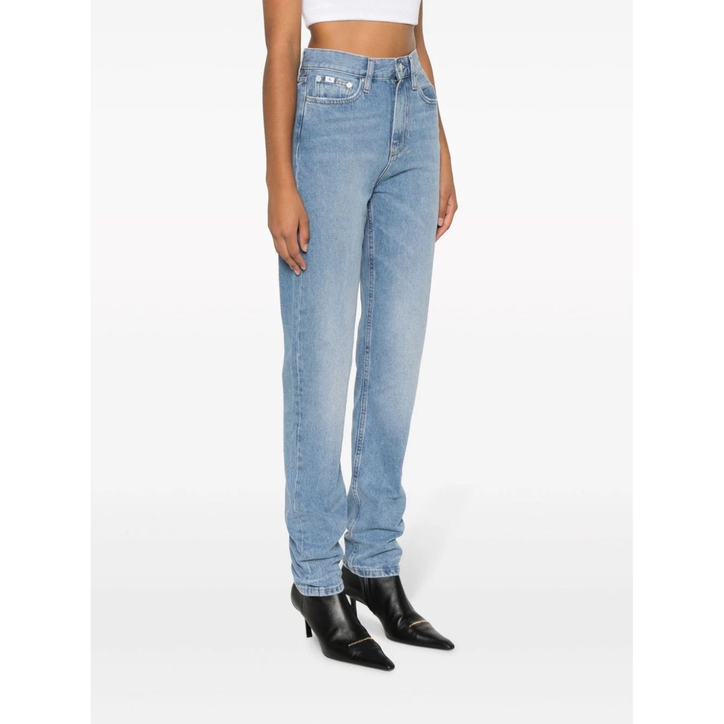 CALVIN KLEIN JEANS Tiesūs džinsai -moterims, Mėlyna, Authentic slim straight 3