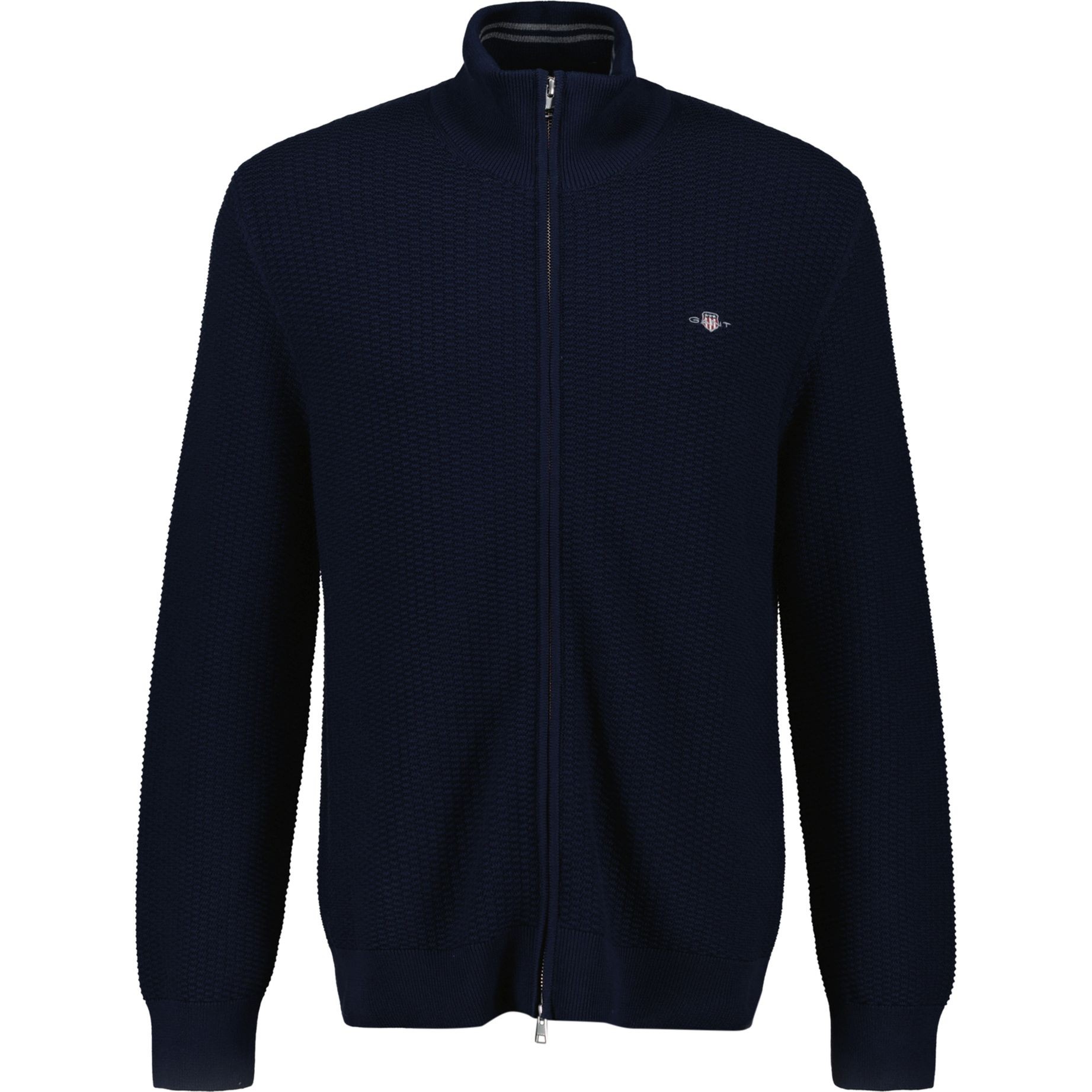 GANT Kardiganas vyrams, Mėlyna, Cotton micro textured cardigan