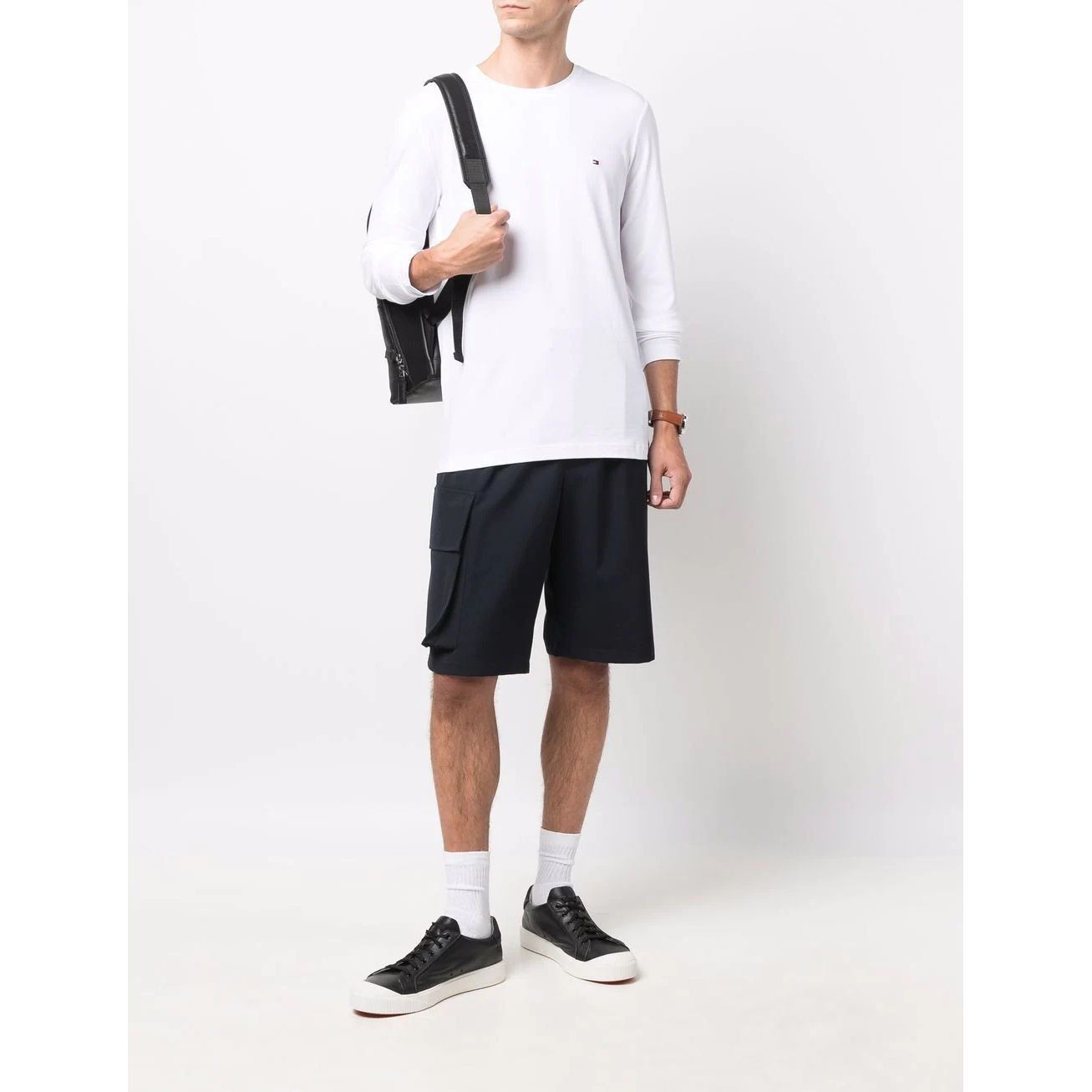 TOMMY HILFIGER Palaidinės vyrams, Balta, Stretch slim long sleeve tee 2