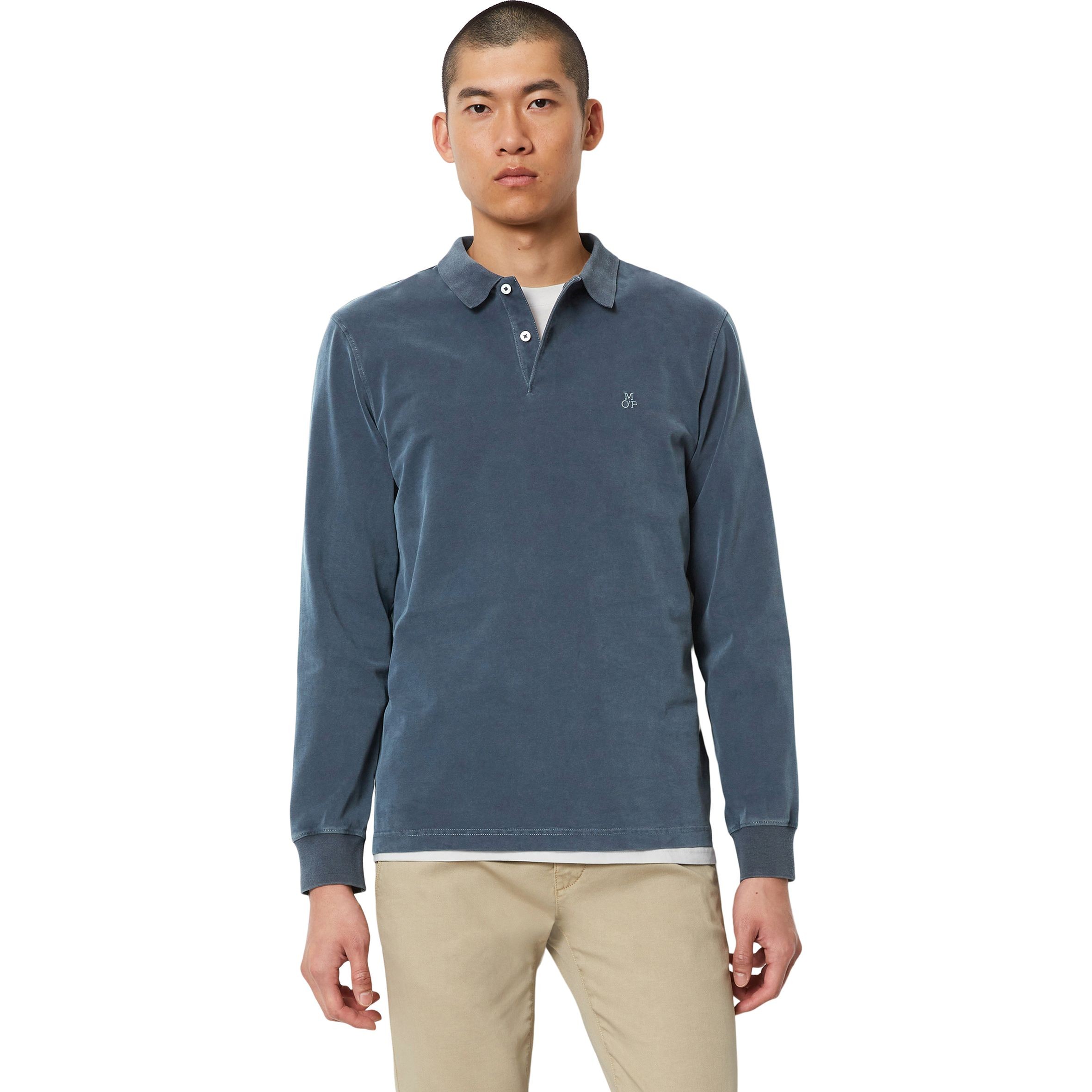 MARC O'POLO Polo marškiniai ilgos rank. vyrams, Mėlyna, Polo long B21223655004 2