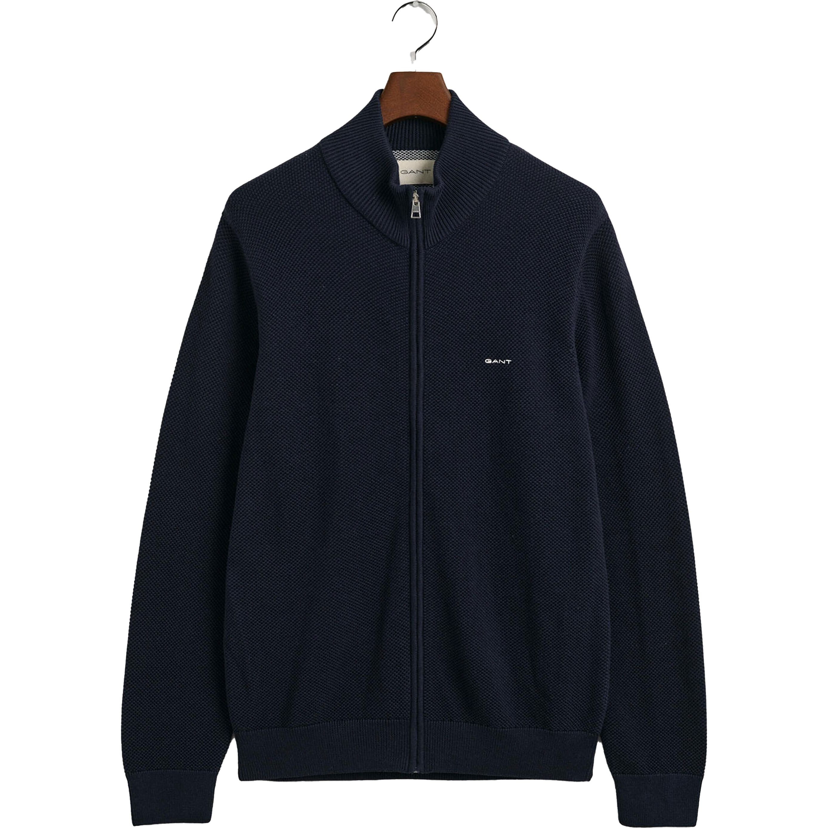 GANT Kardiganas vyrams, Mėlyna, COTTON PIQUE ZIP 1