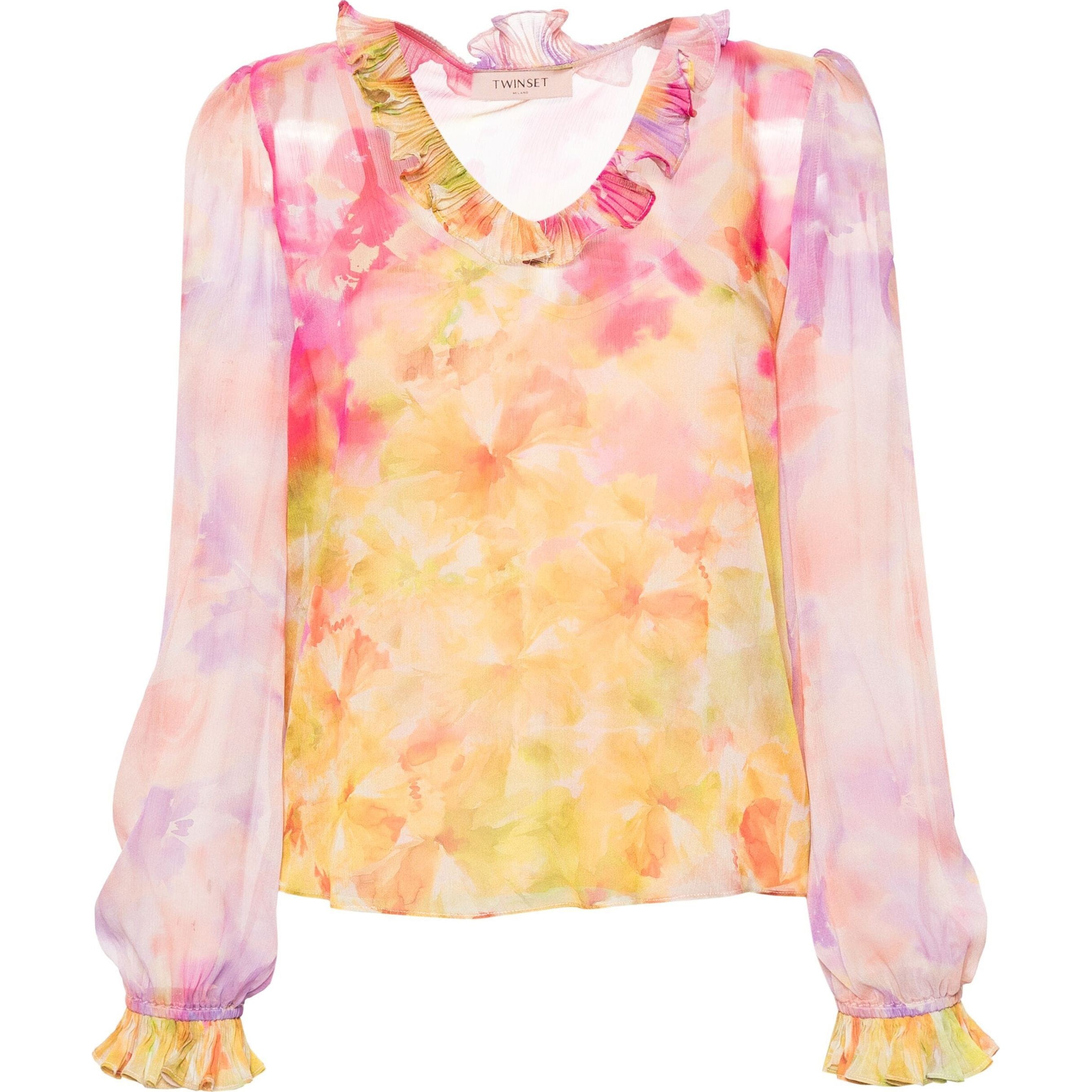 TWINSET Palaidinės moterims, Marga, Floral-print georgette blouse
