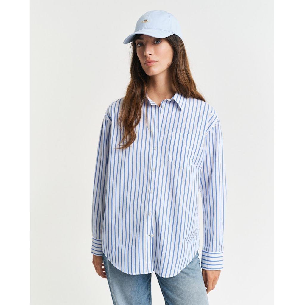 GANT Marškiniai ilgomis rankovėmis moterims, Mėlyna, Rel classic poplin shirt 2