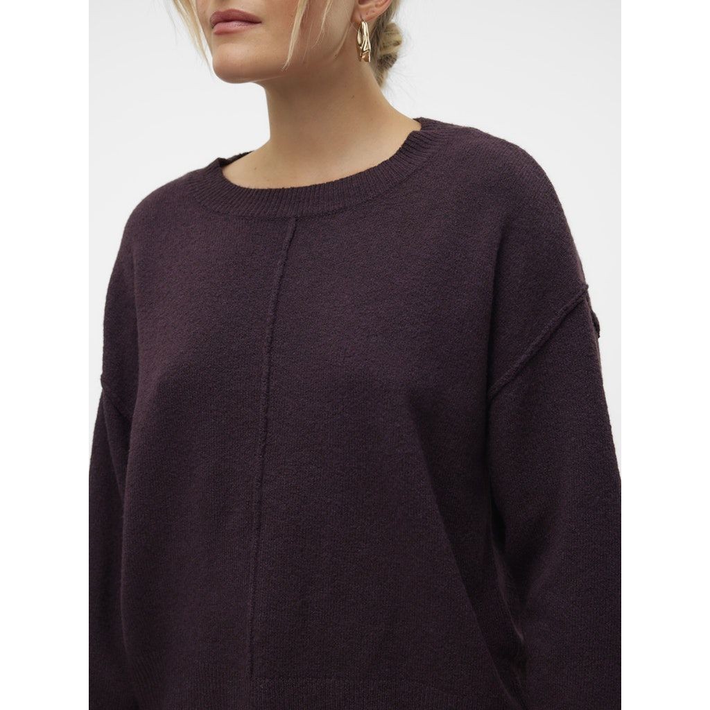 VERO MODA Megztinis moterims, Violetinė, Esti o-neck pullover boo 5