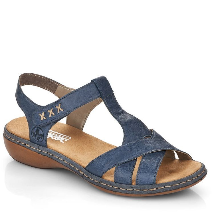 RIEKER Basutės moterims, Mėlyna, SANDALS 1