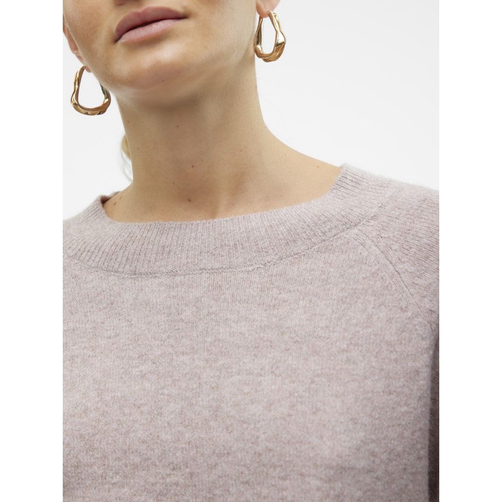 VERO MODA Megztinis moterims, Rožinė, VMDOFFY LS O-NECK BL 7