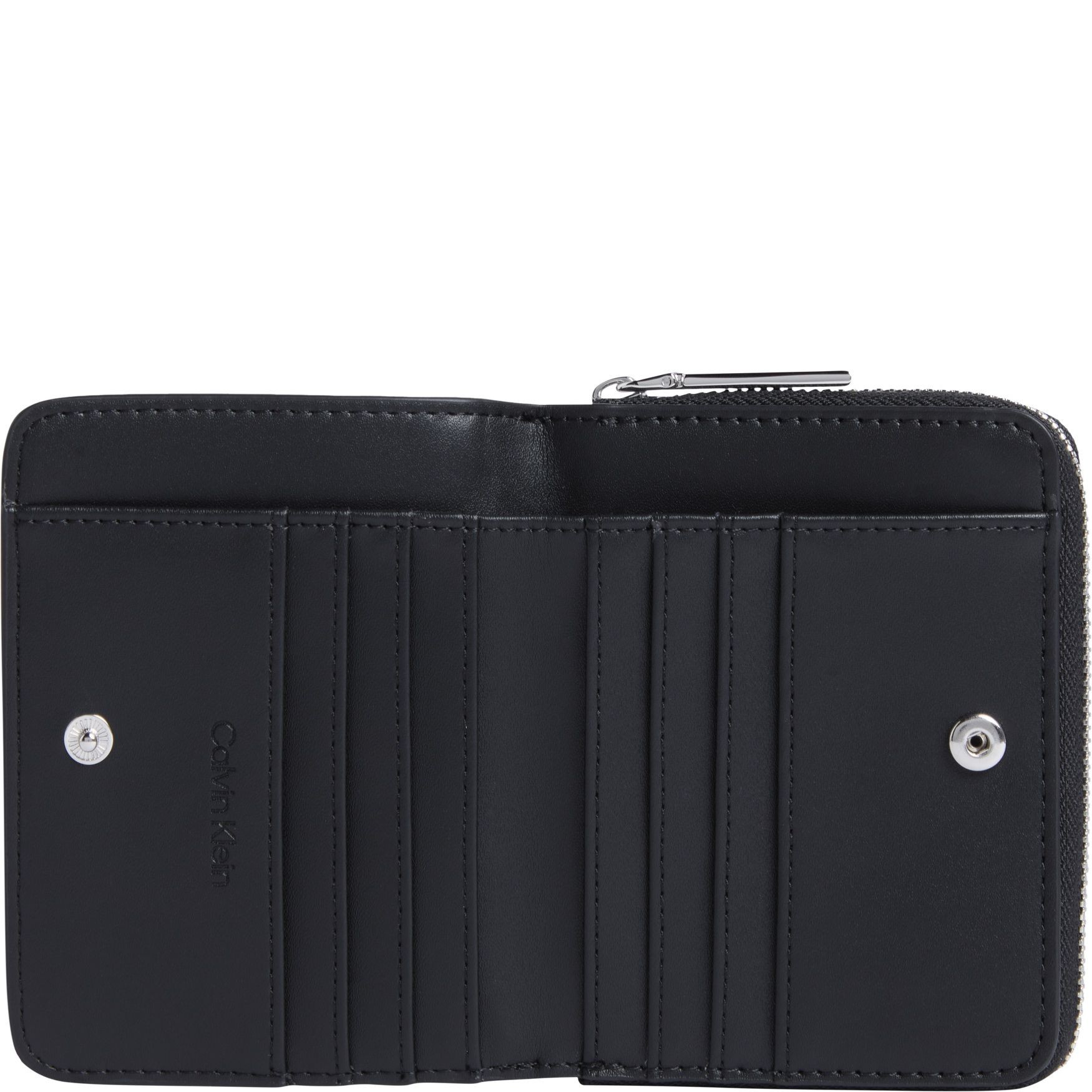 CALVIN KLEIN Piniginė moterims, Juoda, Must medium zip around wallet 2