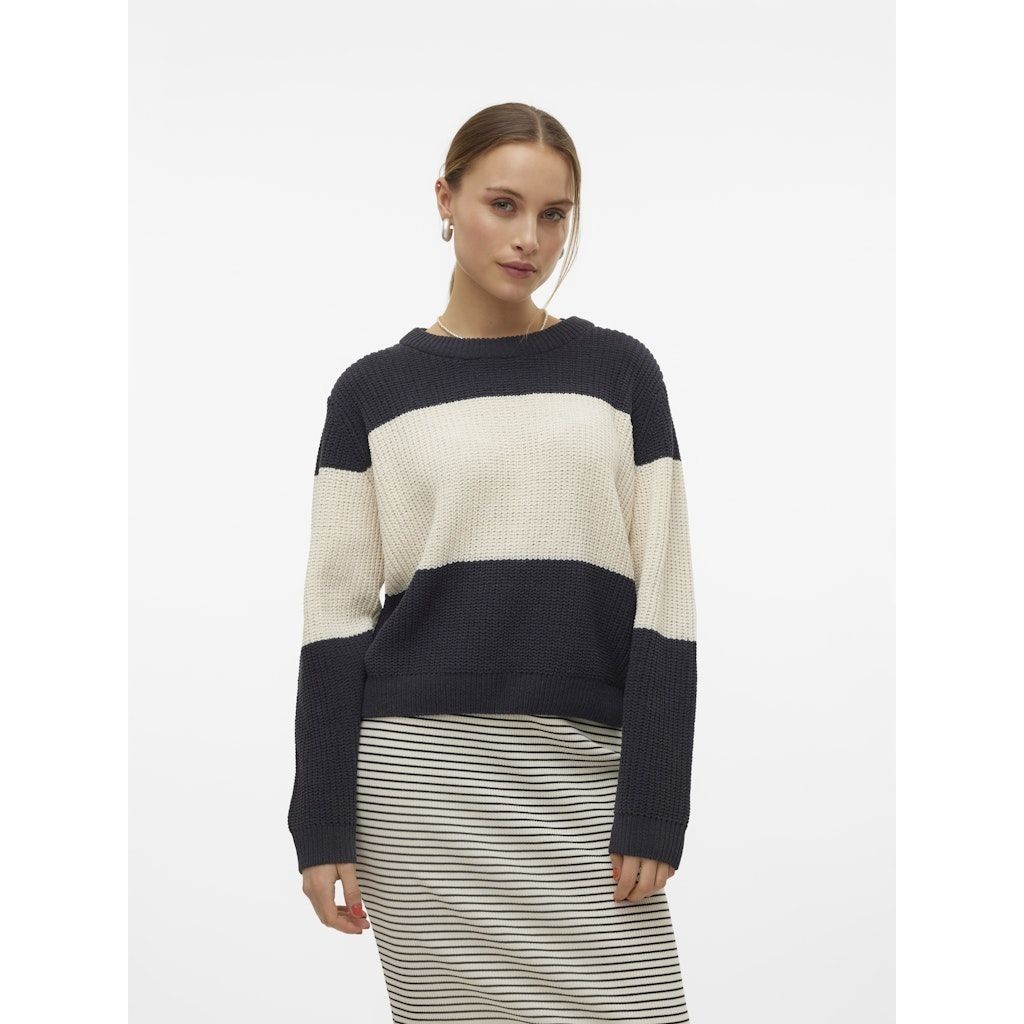 VERO MODA Megztinis moterims, Marga, Agate block o-neck pullover 2