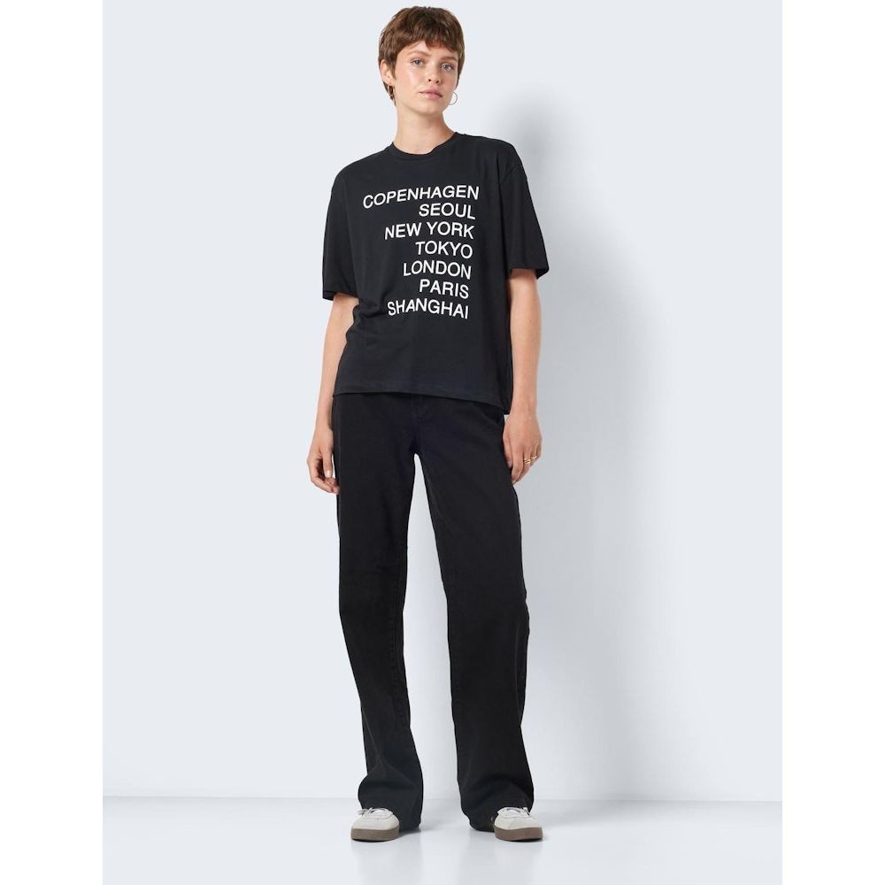 NOISY MAY Marškinėliai moterims, Juoda, NMMILLIE COLLEGE S/S 3