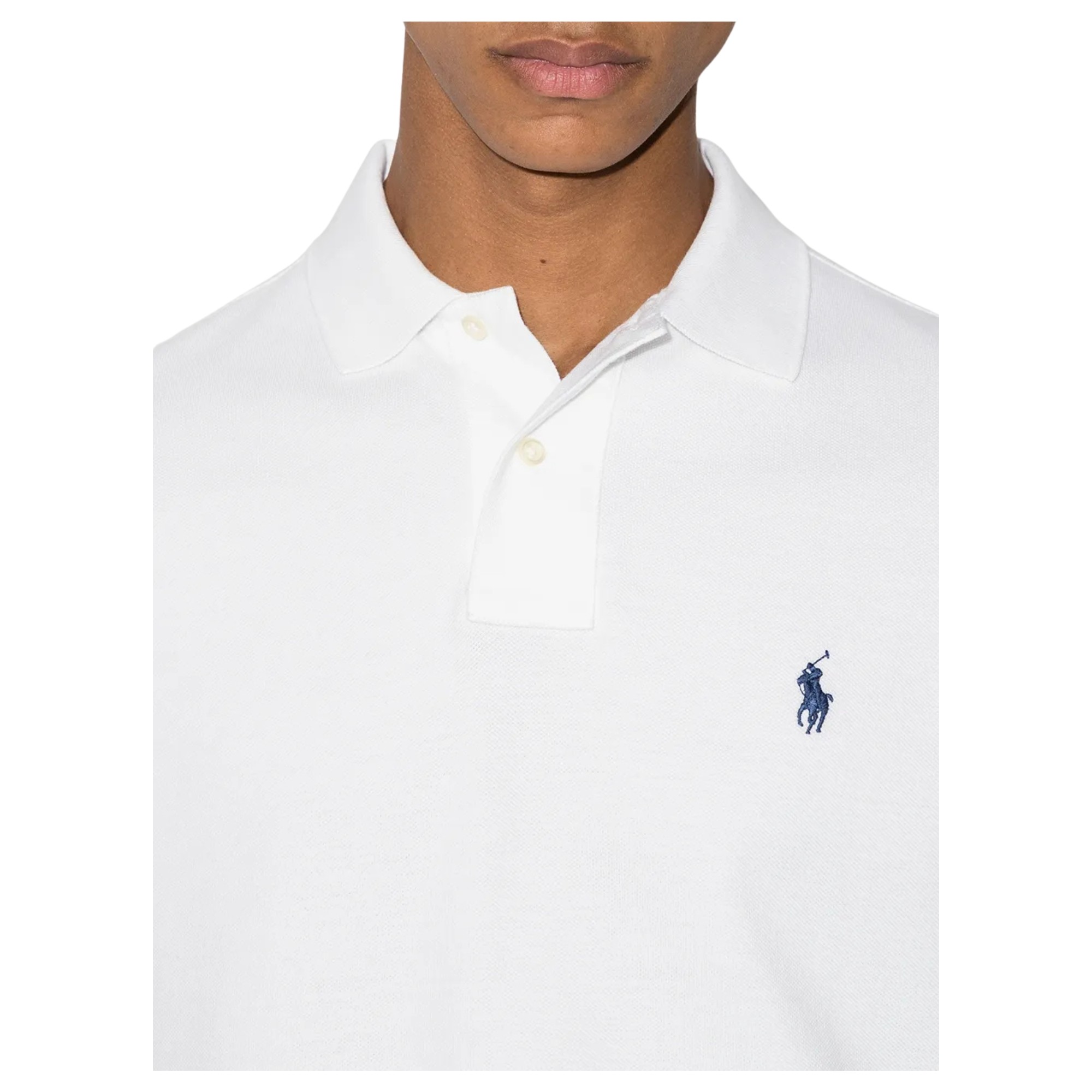 POLO RALPH LAUREN Polo marškiniai trumpos rank. vyrams, Balta, Custom slim fit mesh polo 4