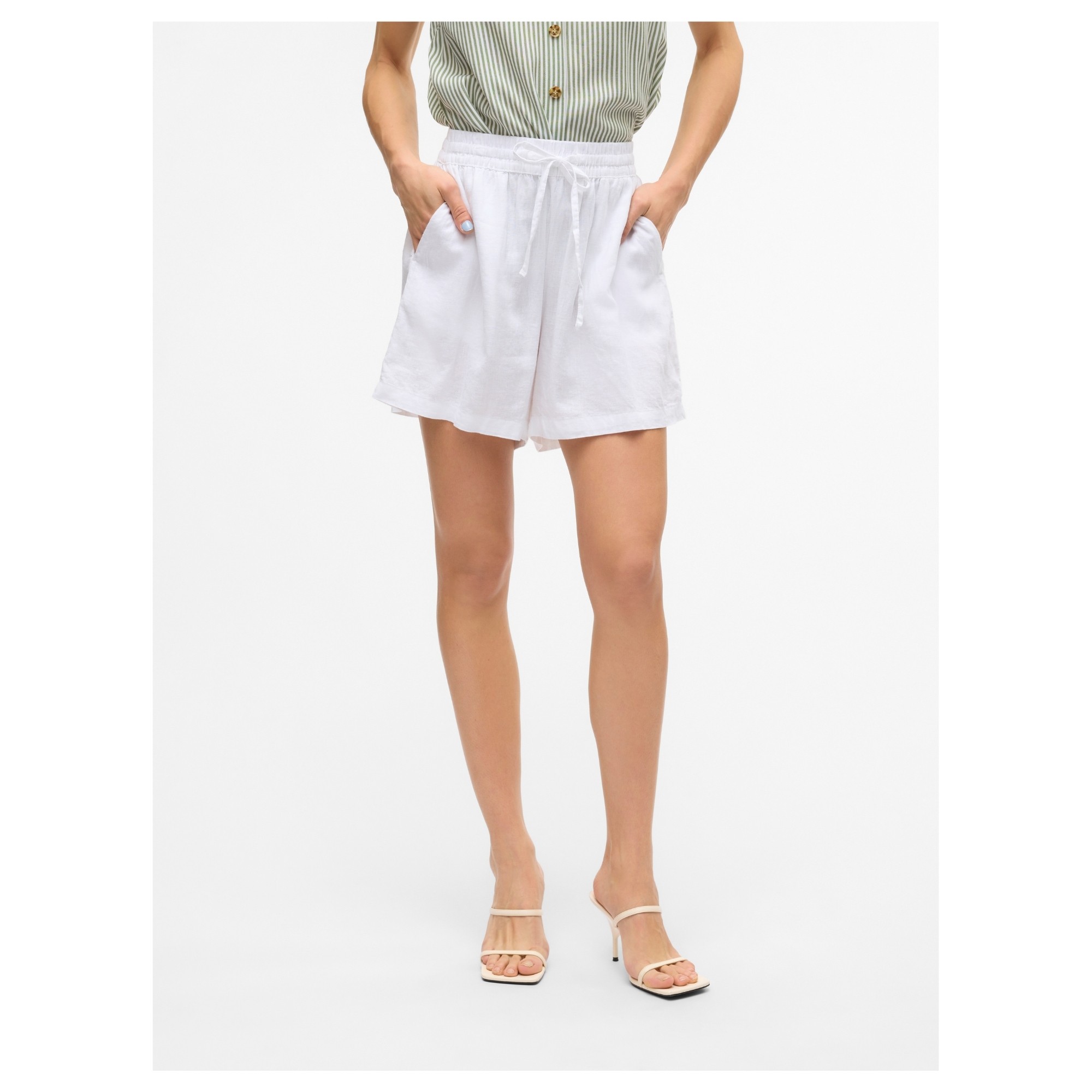 VERO MODA Šortai moterims, Balta, Linn 2