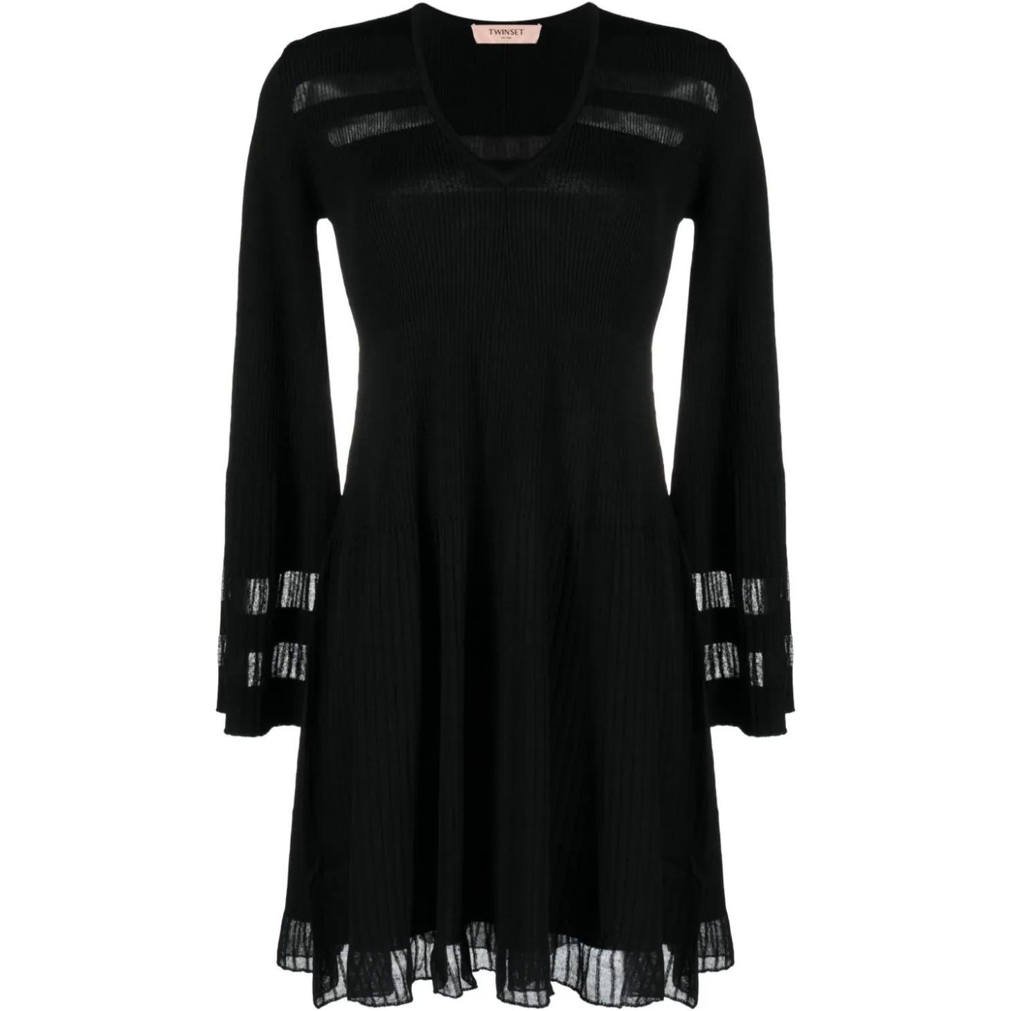 TWINSET Mini suknelė moterims, Juoda, V-neck mini dress 1