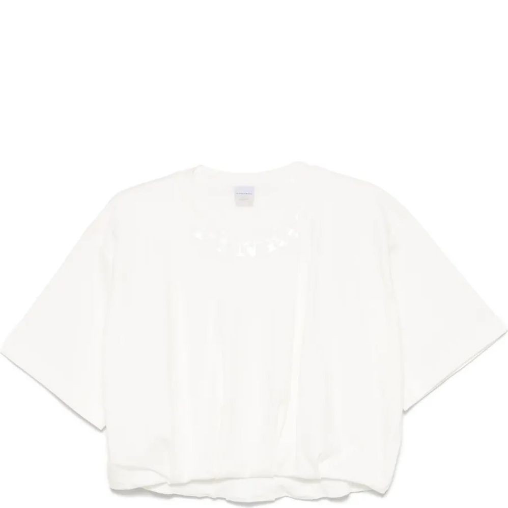 PINKO Marškinėliai trump. rankovėmis moterims, Balta, Torrone sweater