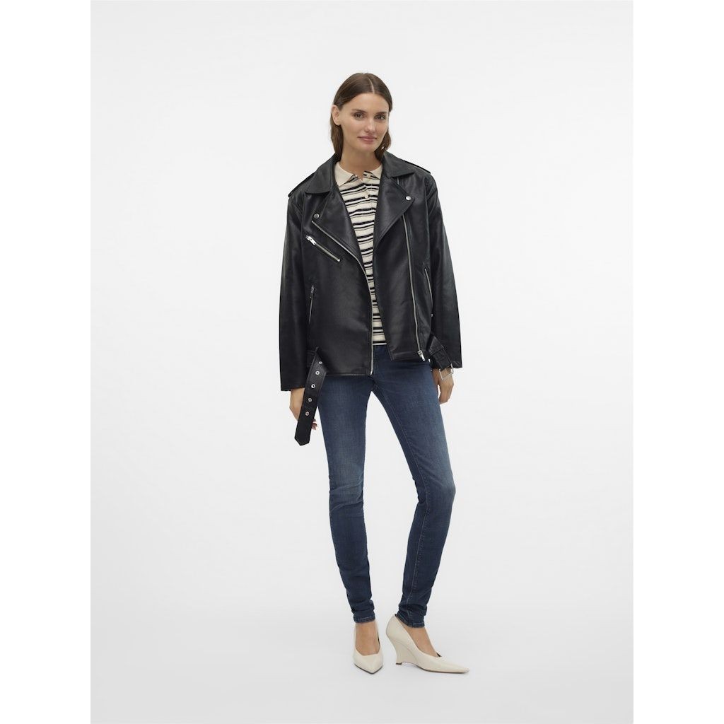 VERO MODA Odinė striukė moterims, Juoda, Ramon paula jacket 7