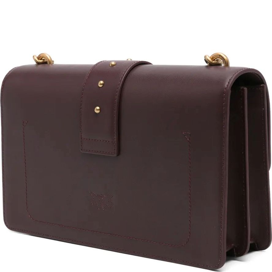 PINKO Rankinė per petį moterims, Ruda, Love leather crossbody bag 2