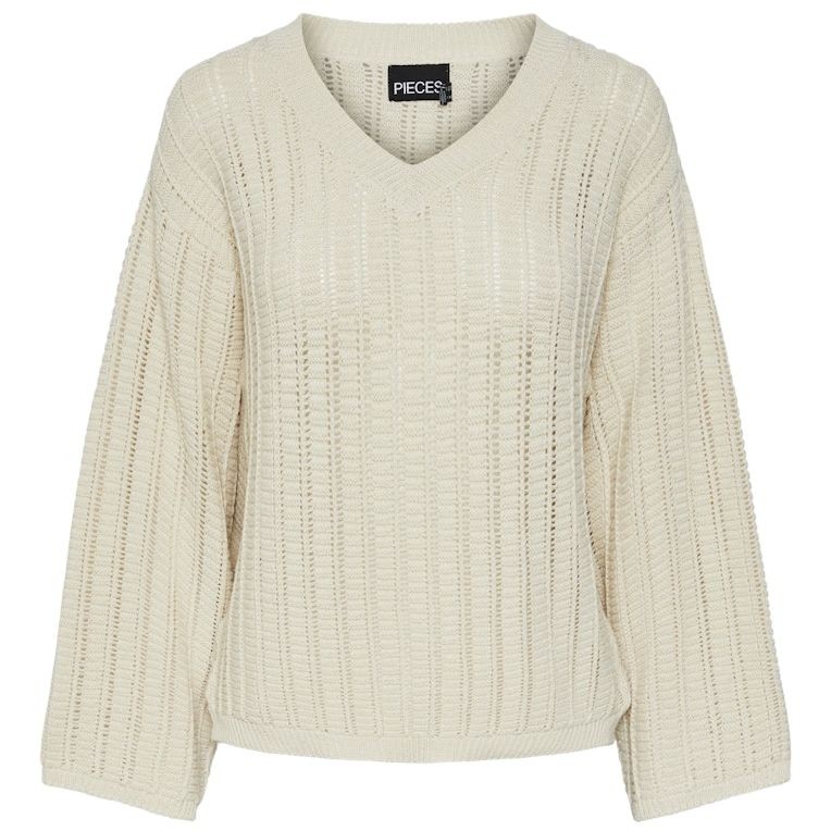 PIECES Megztinis moterims, Kūno, PCJESCA LS V-NECK KN 1