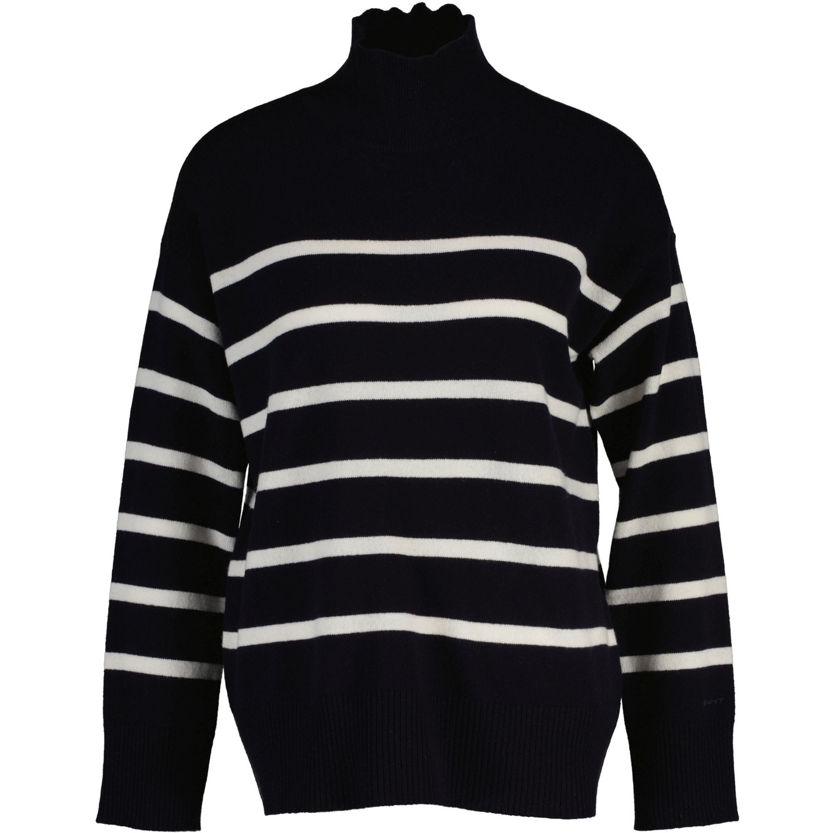 GANT Megztinis su kaklu moterims, Mėlyna, superfine lambswool stripe 1