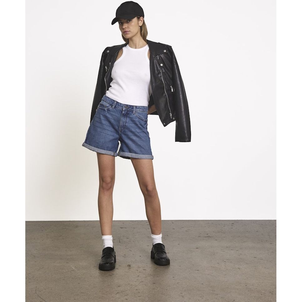 NOISY MAY Tiesūs džinsai moterims, Mėlyna, NMSMILEY NW SHORTS VI 1