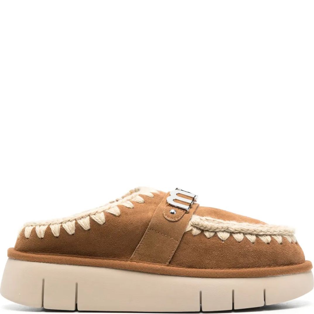 MOU Klumpės moterims, Ruda, Bounce clog metal logo 1