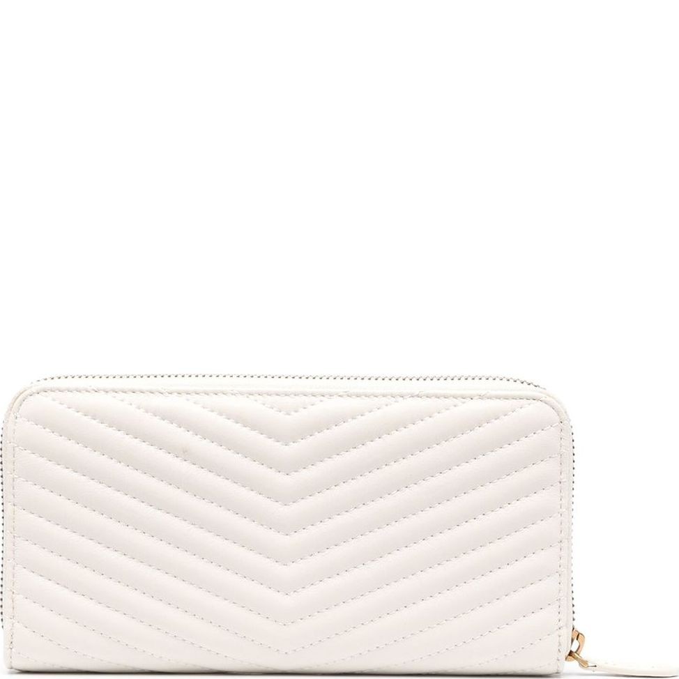 PINKO Piniginė moterims, Balta, Logo-plaque leather wallet 2