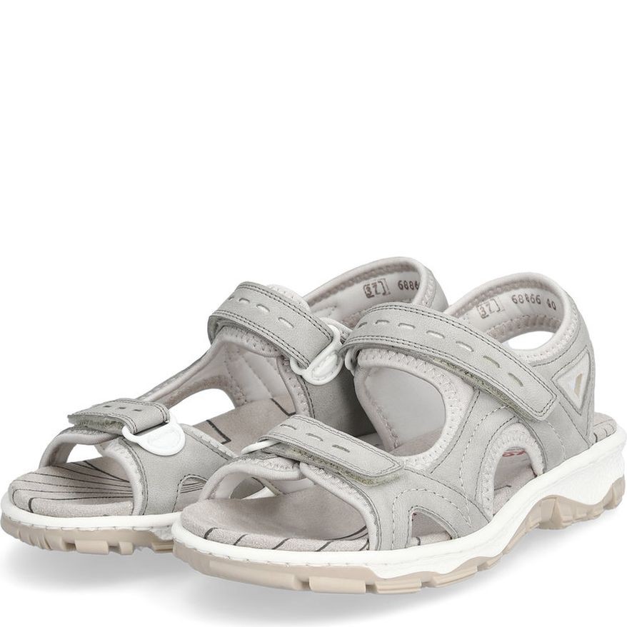 RIEKER Basutės moterims, Pilka, SANDALS 7