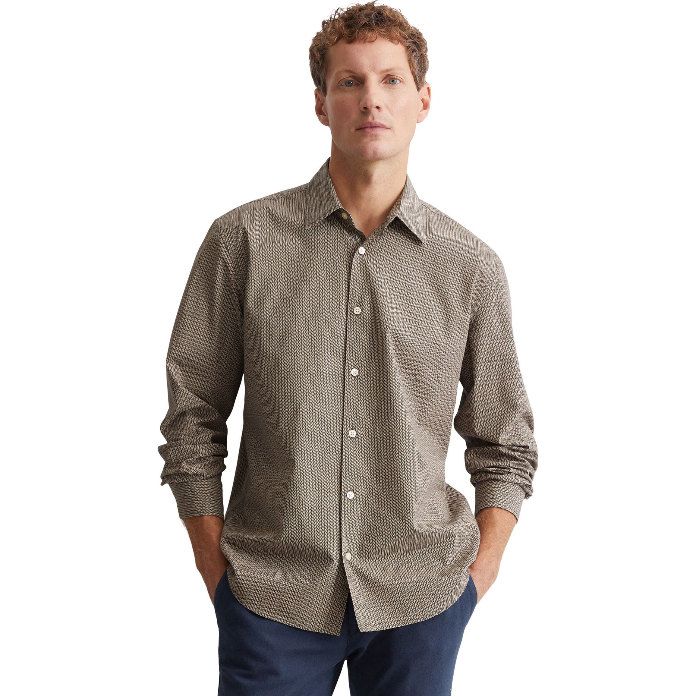 MARC O'POLO Marškiniai ilgomis rankovėmis vyrams, Pilka, Shirts lon 428735442118 2