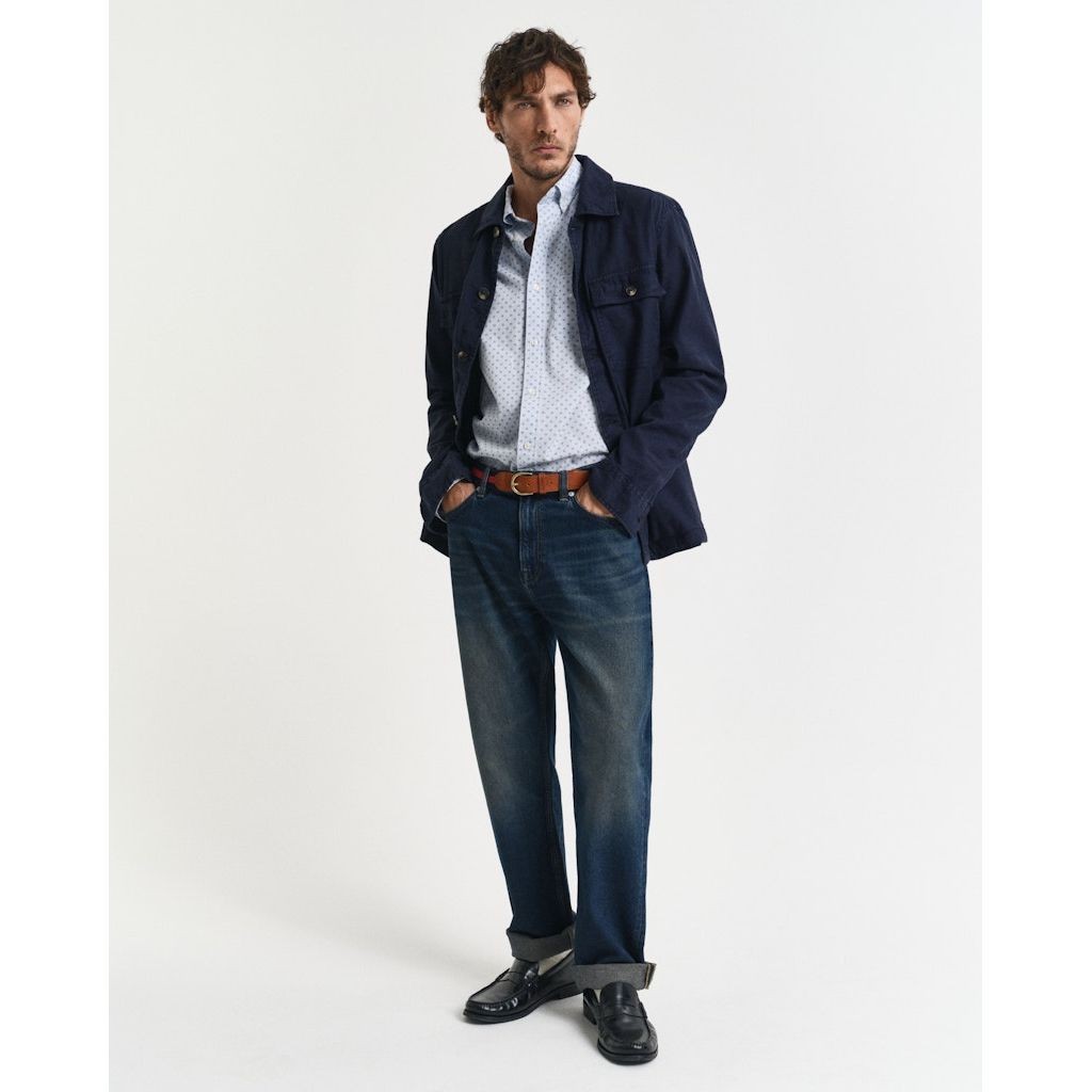 GANT Marškiniai ilgomis rankovėmis vyrams, Mėlyna, Reg micro print shirt 5