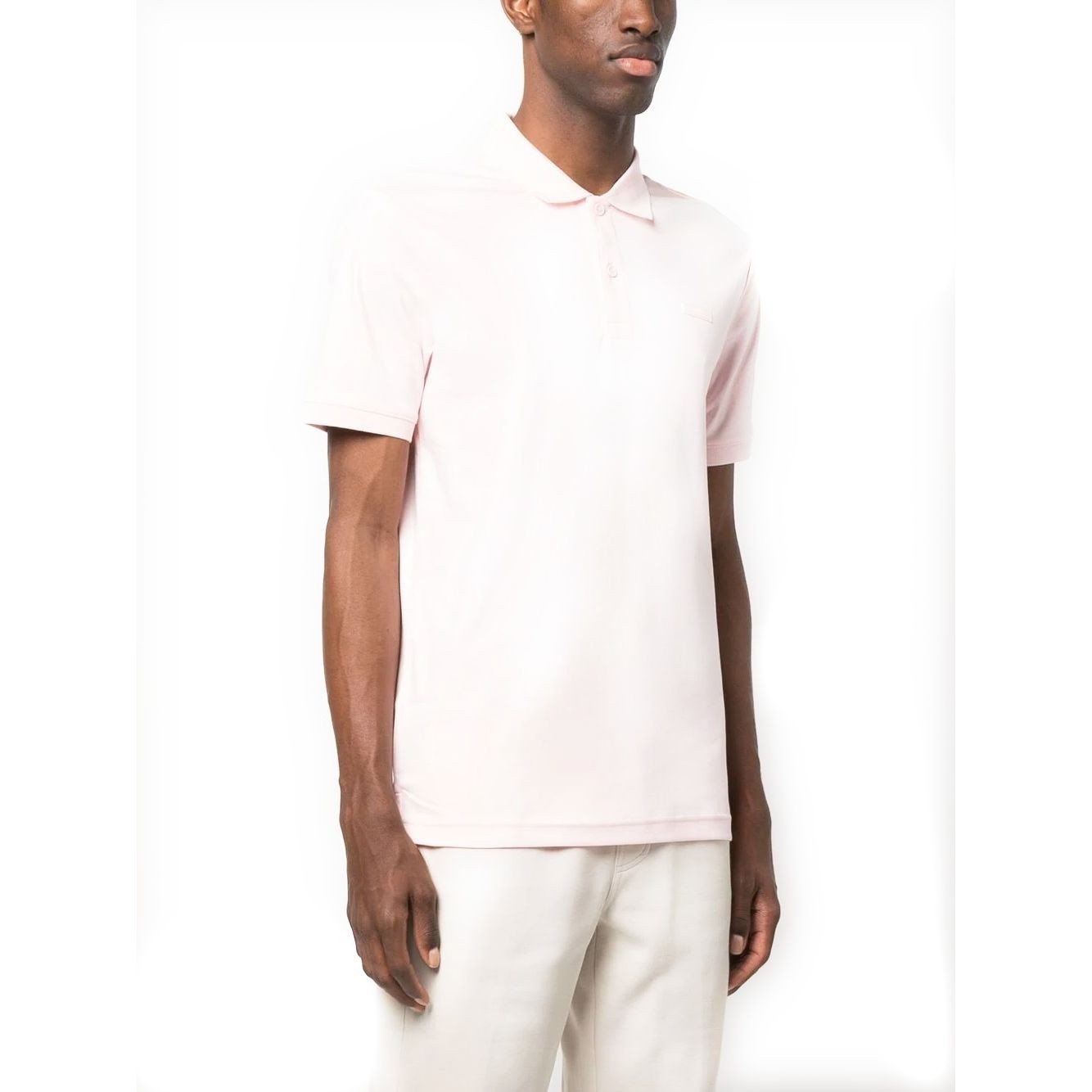 CALVIN KLEIN Polo marškiniai trumpos rank. vyrams, Rožinė, Smooth cotton  slim polo 2