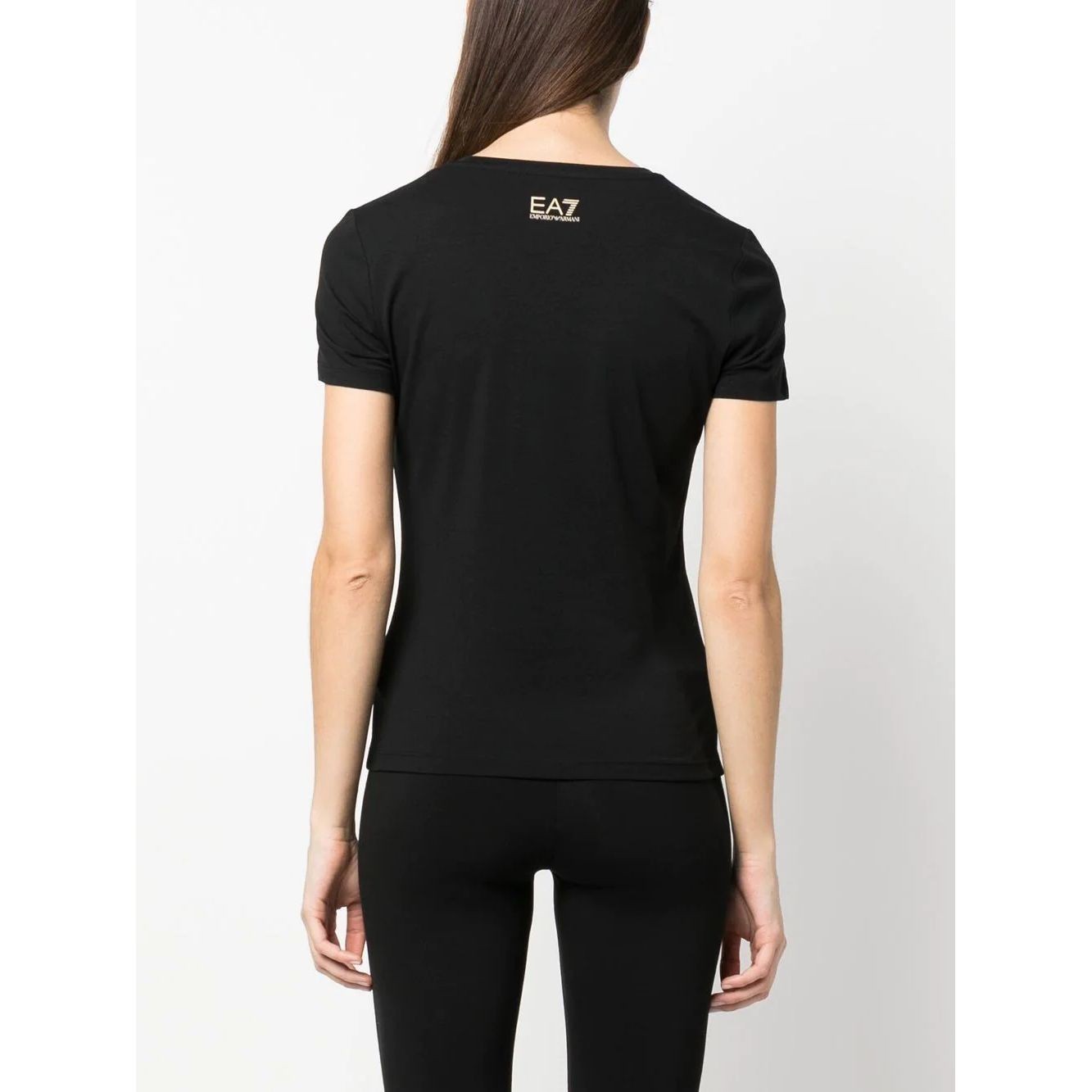 EA7 Marškinėliai trump. rankovėmis moterims, Juoda, T-shirt 4