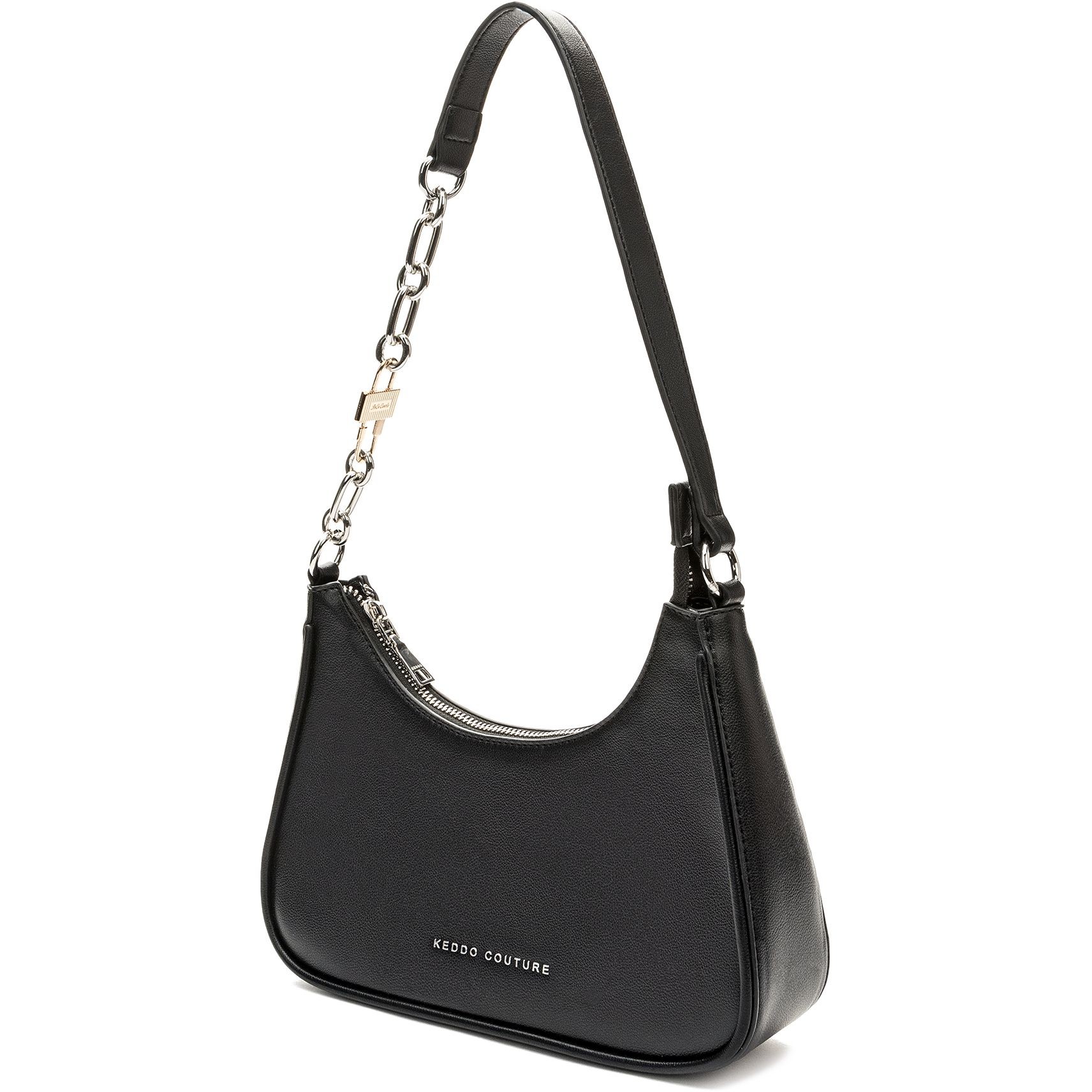KEDDO COUTURE Rankinė per petį moterims, Juoda, Shoulder bag 4