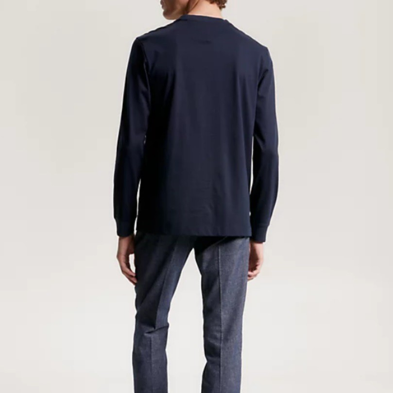 TOMMY HILFIGER Marškinėliai ilgom. rankovėmis vyrams, Mėlyna, Dc essential mercerized ls tee 3