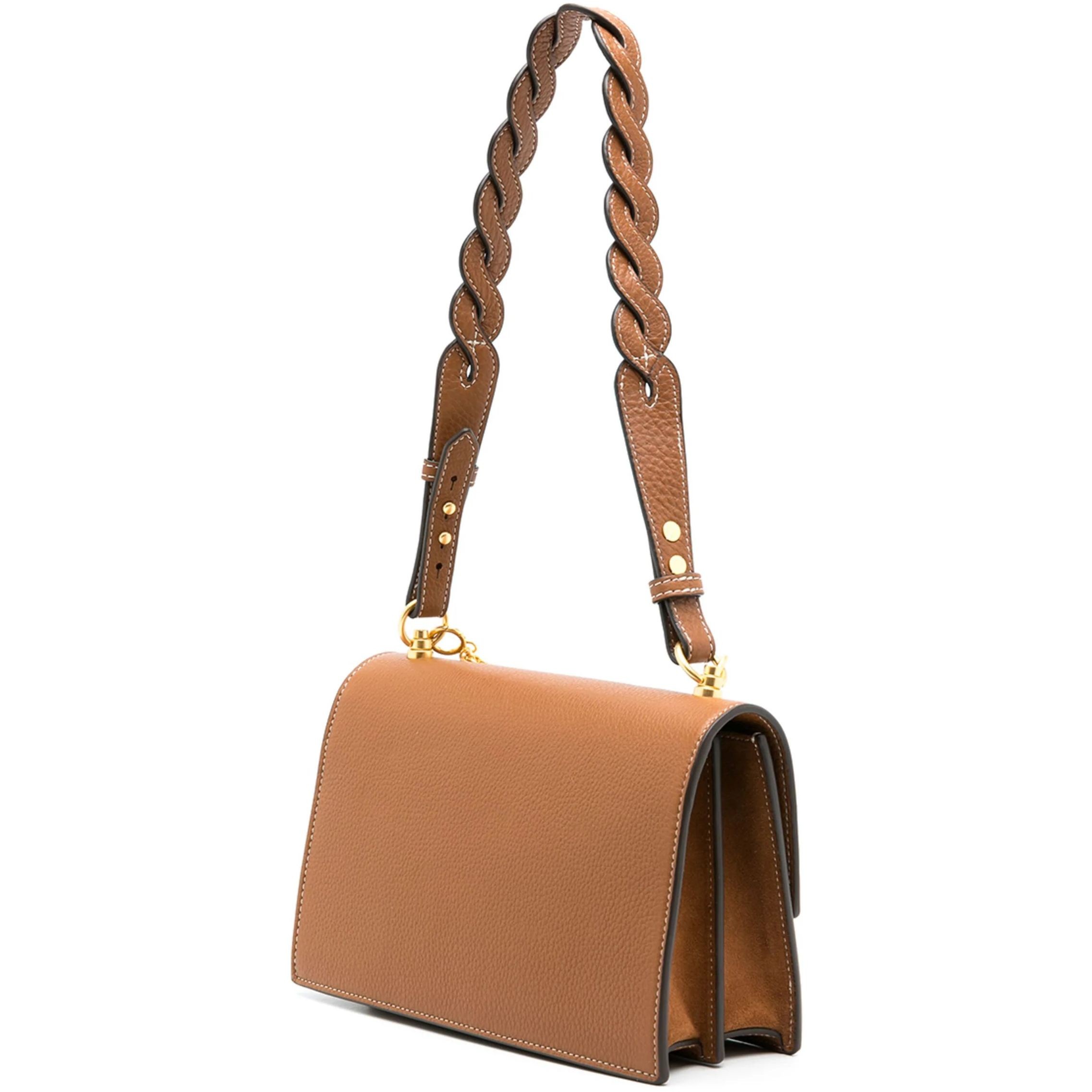 TORY BURCH Rankinė per petį moterims, Ruda, Miller flap shoulder bag 2