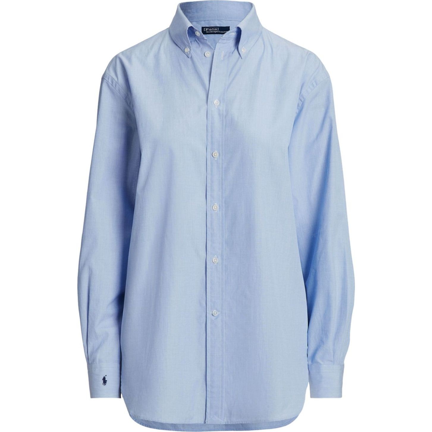 POLO RALPH LAUREN Marškiniai ilgomis rankovėmis moterims, Mėlyna, Long sleeve button front shirt