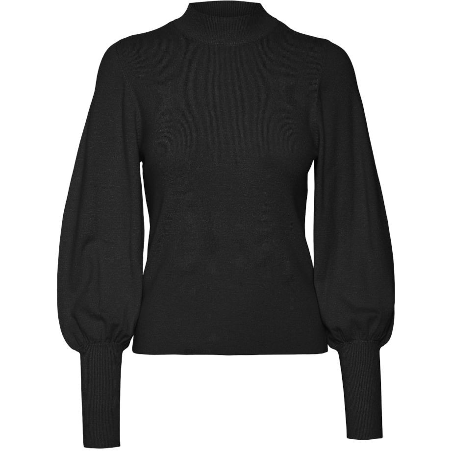 VERO MODA Megztinis moterims, Juoda, VMHOLLYKARISPUFF LS 1