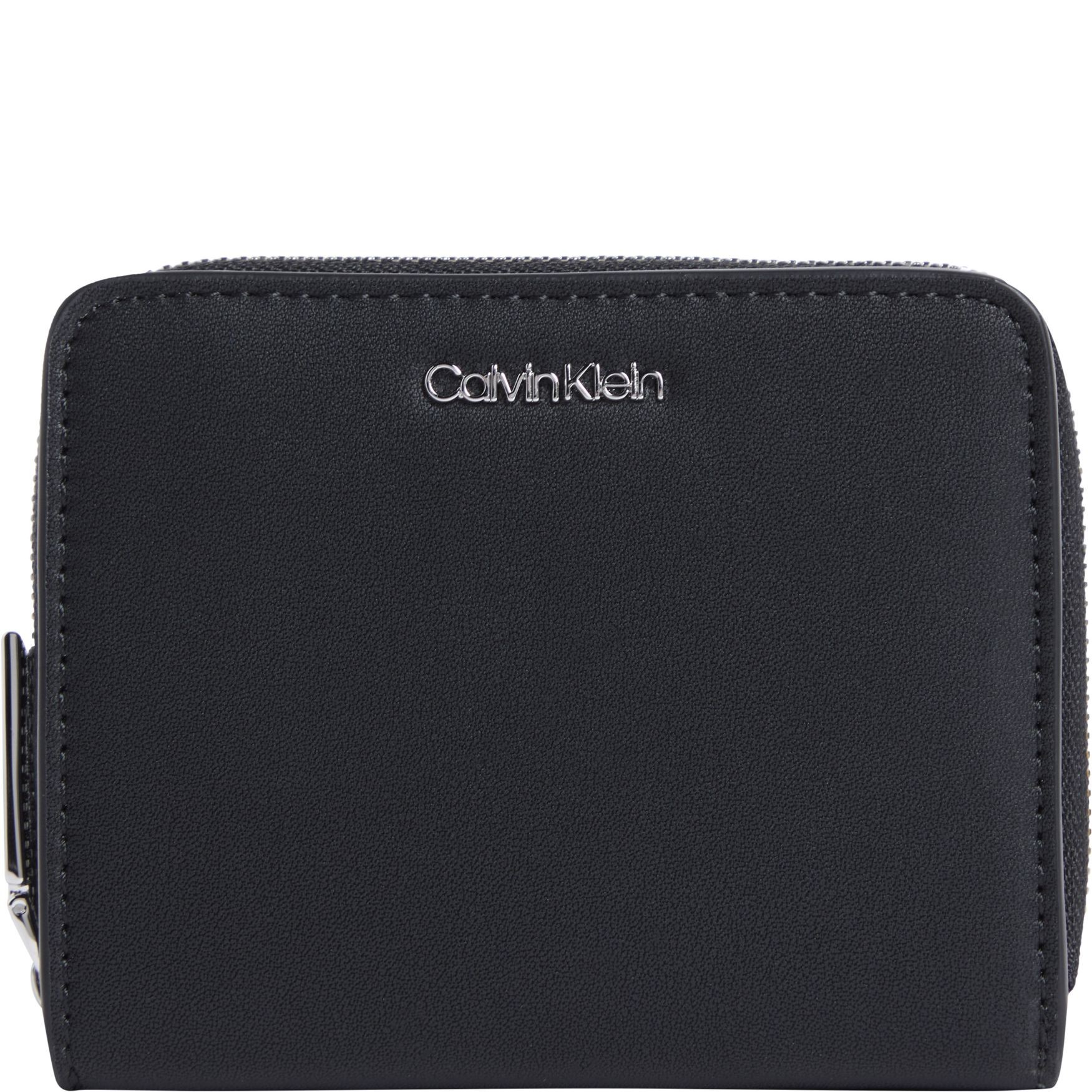 CALVIN KLEIN Piniginė moterims, Juoda, Must medium zip around wallet 1