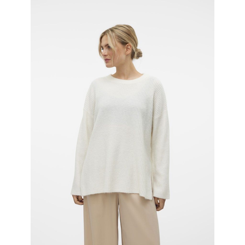 VERO MODA Megztinis moterims, Balta, Palma long pullover 2