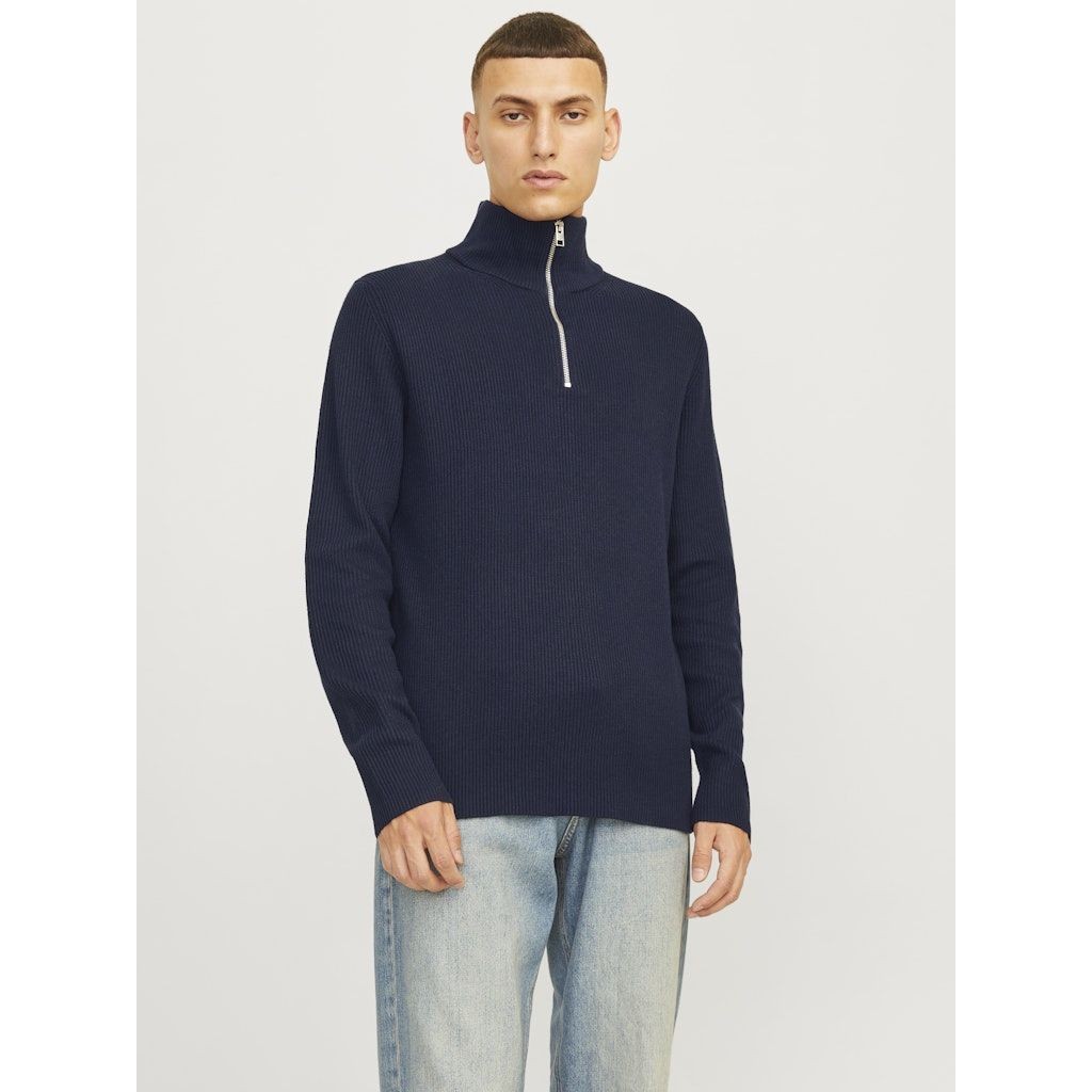 JACK & JONES Megztinis vyrams, Mėlyna, Perfect knit half zip 4