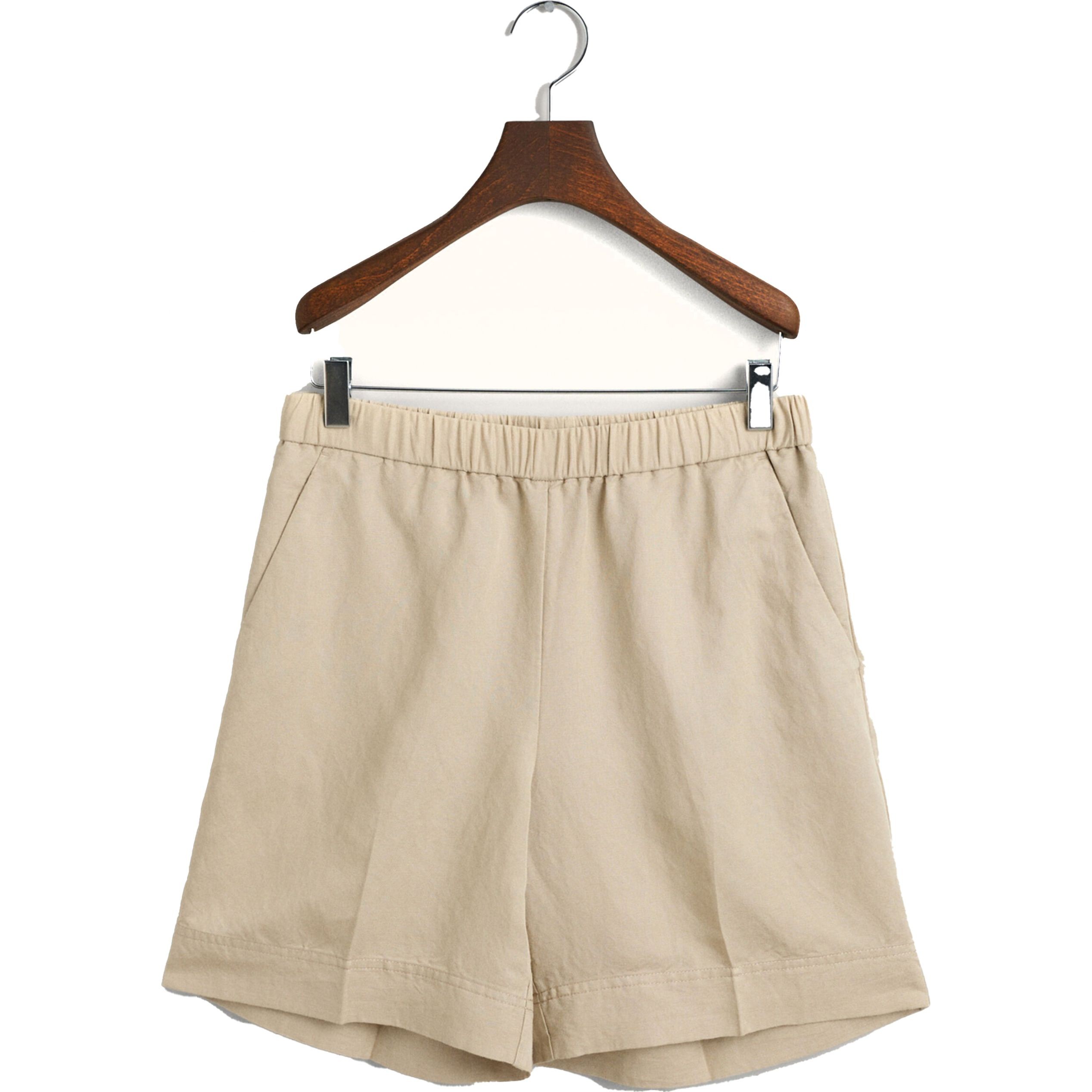 GANT Šortai moterims, Smėlio, REL LINEN BLEND PULL ON SHORTS 1