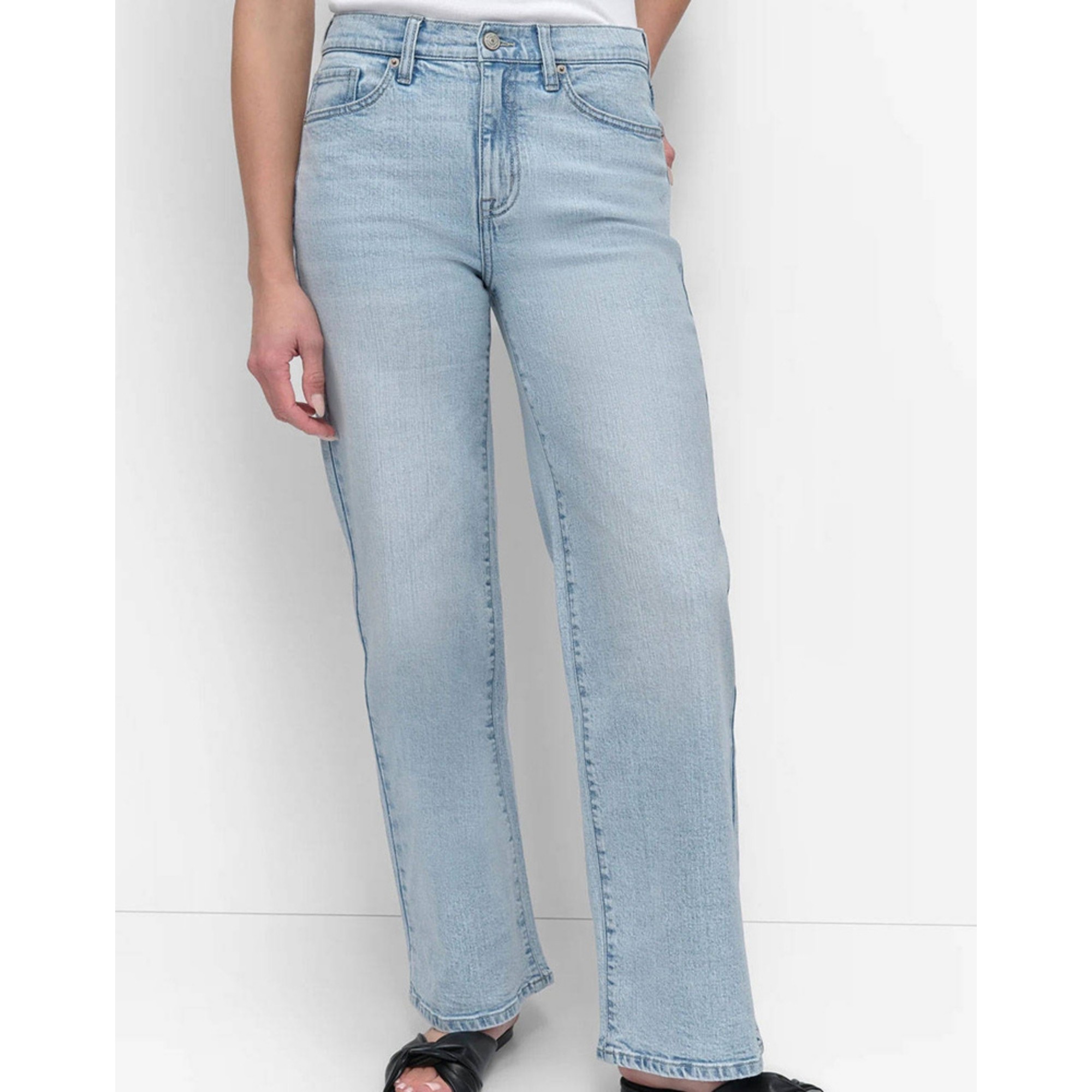 DKNY Platūs džinsai moterims, Mėlyna, High rise tailored w 1