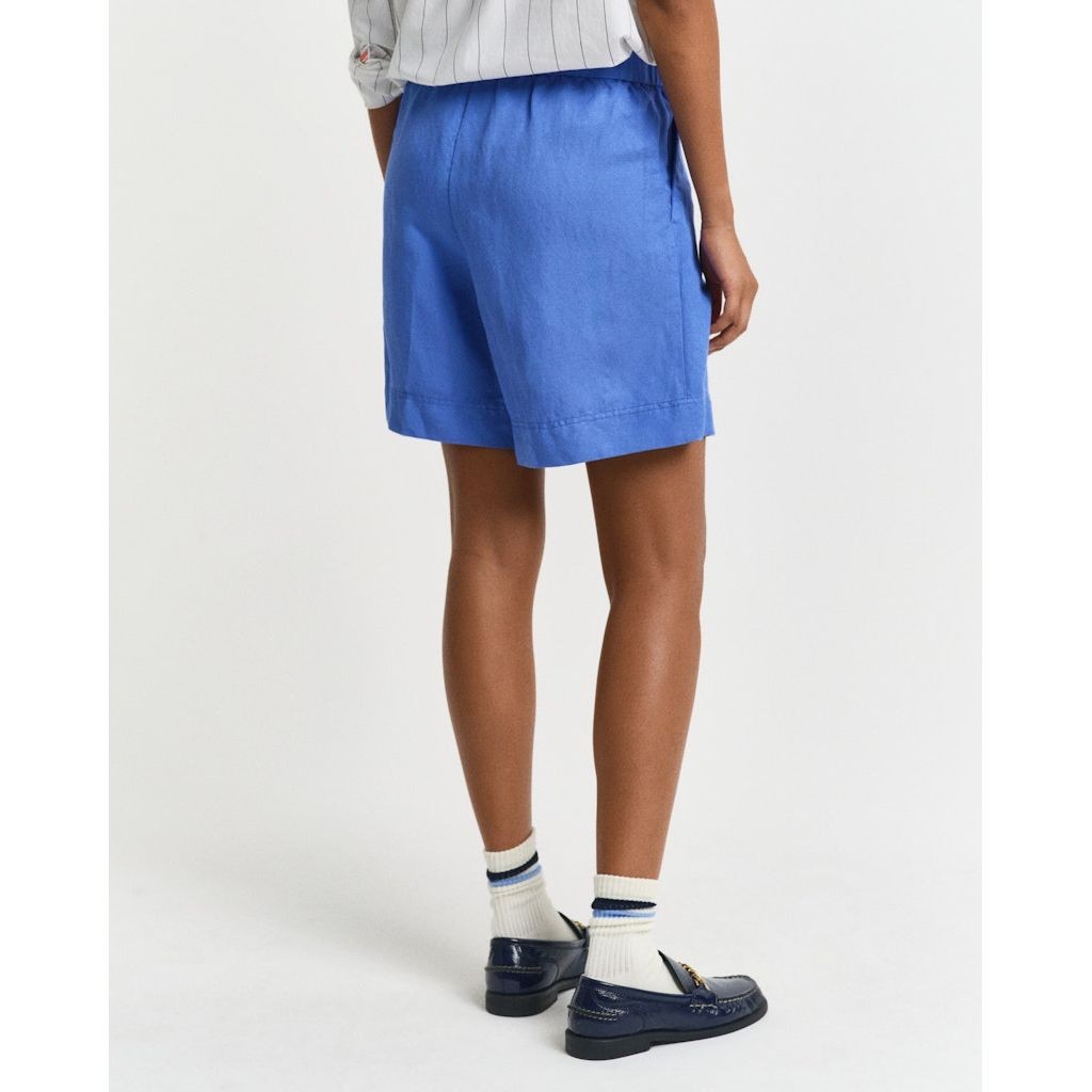 GANT Šortai moterims, Mėlyna, Rel linen blend shorts 3