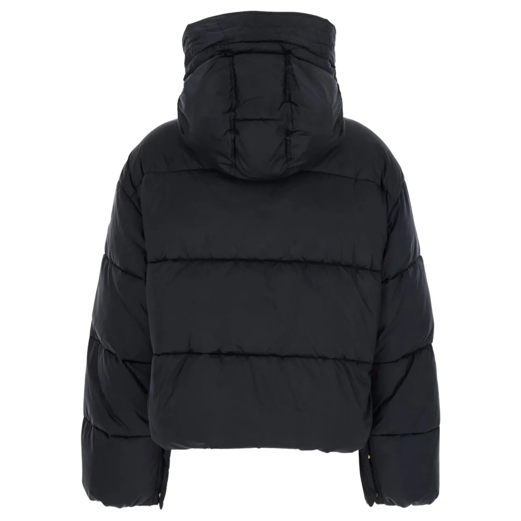 PINKO Pūkinė striukė moterims, Juoda, Impasto imbottito tela tecnica 2