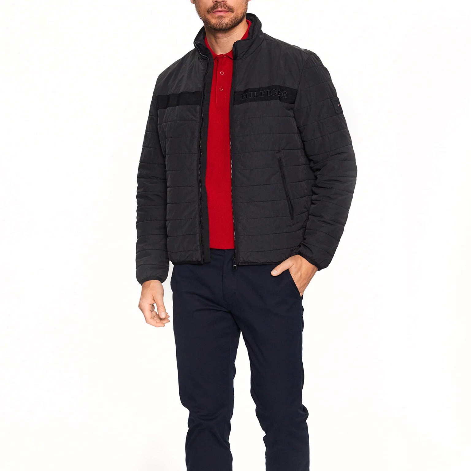 TOMMY HILFIGER Pūkinė striukė vyrams, Juoda, Gmd padded regatta jacket 2