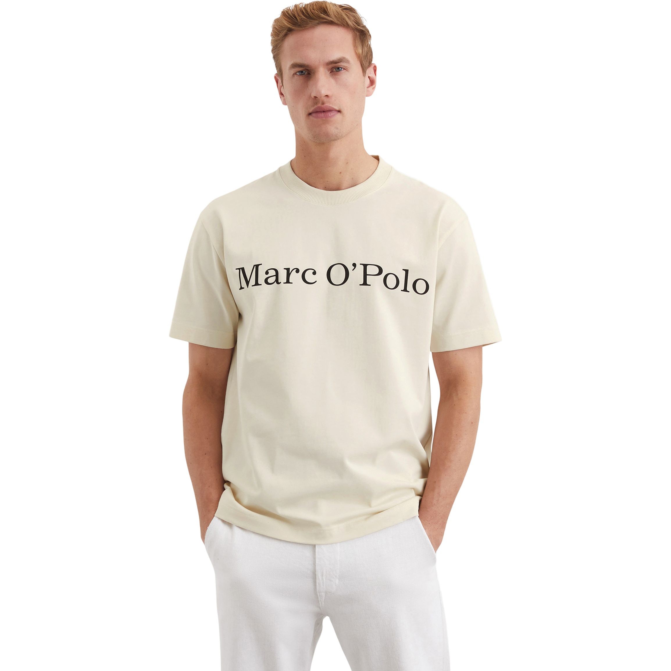 MARC O'POLO Marškinėliai trump. rankovėmis vyrams, Smėlio, Tshirts sh 523212051228 2