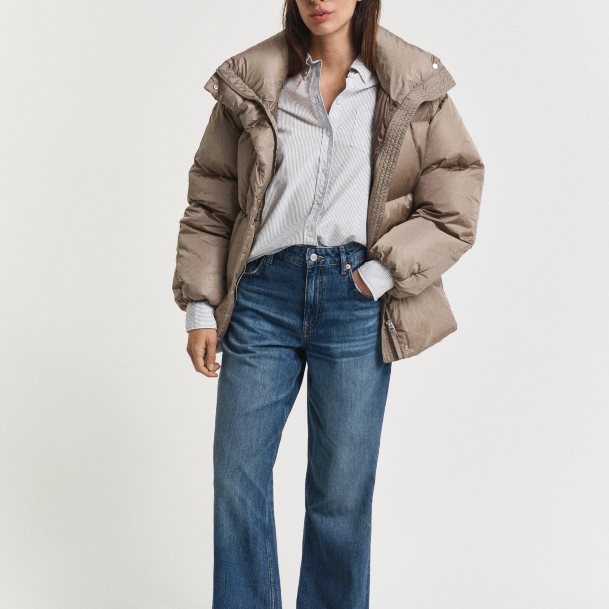 GANT Striukė moterims, Smėlio, relaxed down jacket 5